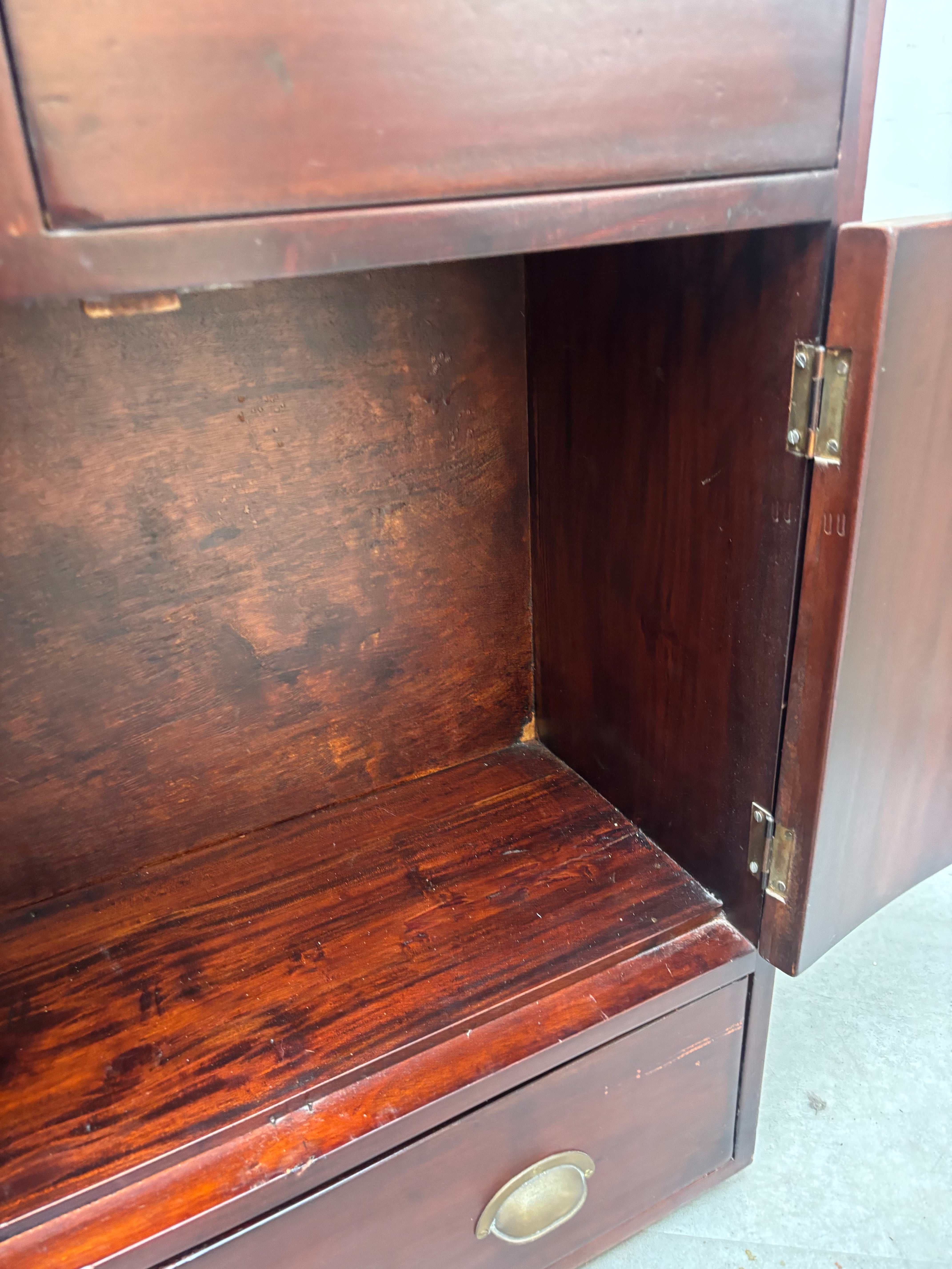 Antique Elm Wood Step Tansu Storage Cabinet
