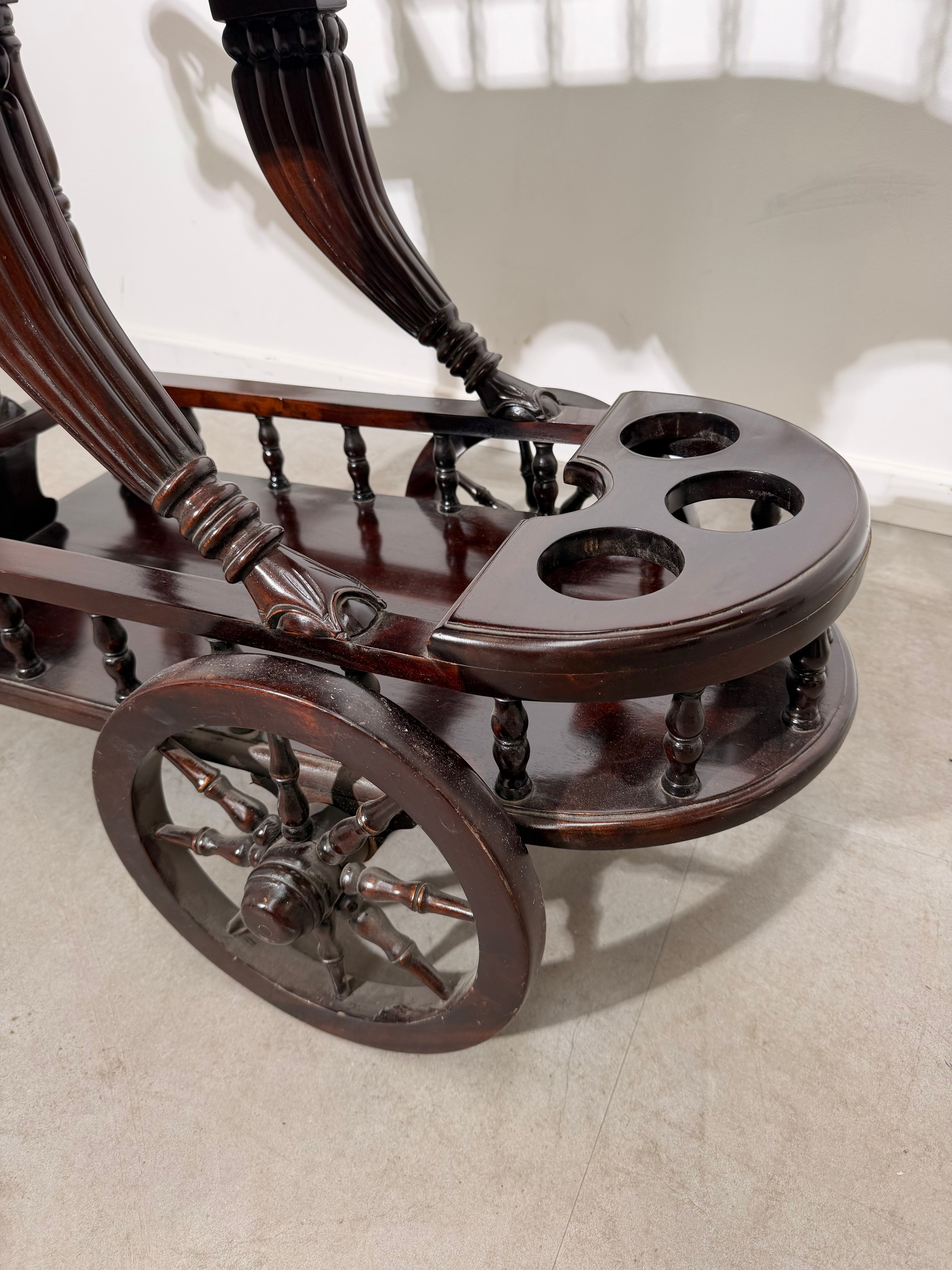 Mahogany Butler’s Drinks Trolley / Serving Cart