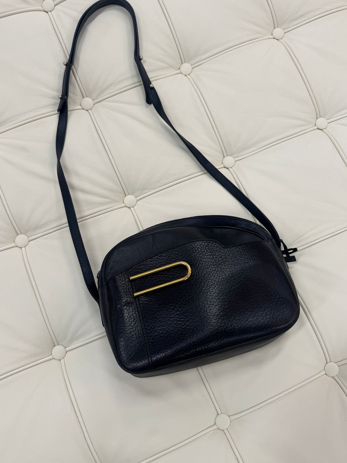 Vintage Delvaux Navy Blue Crossbody Bag