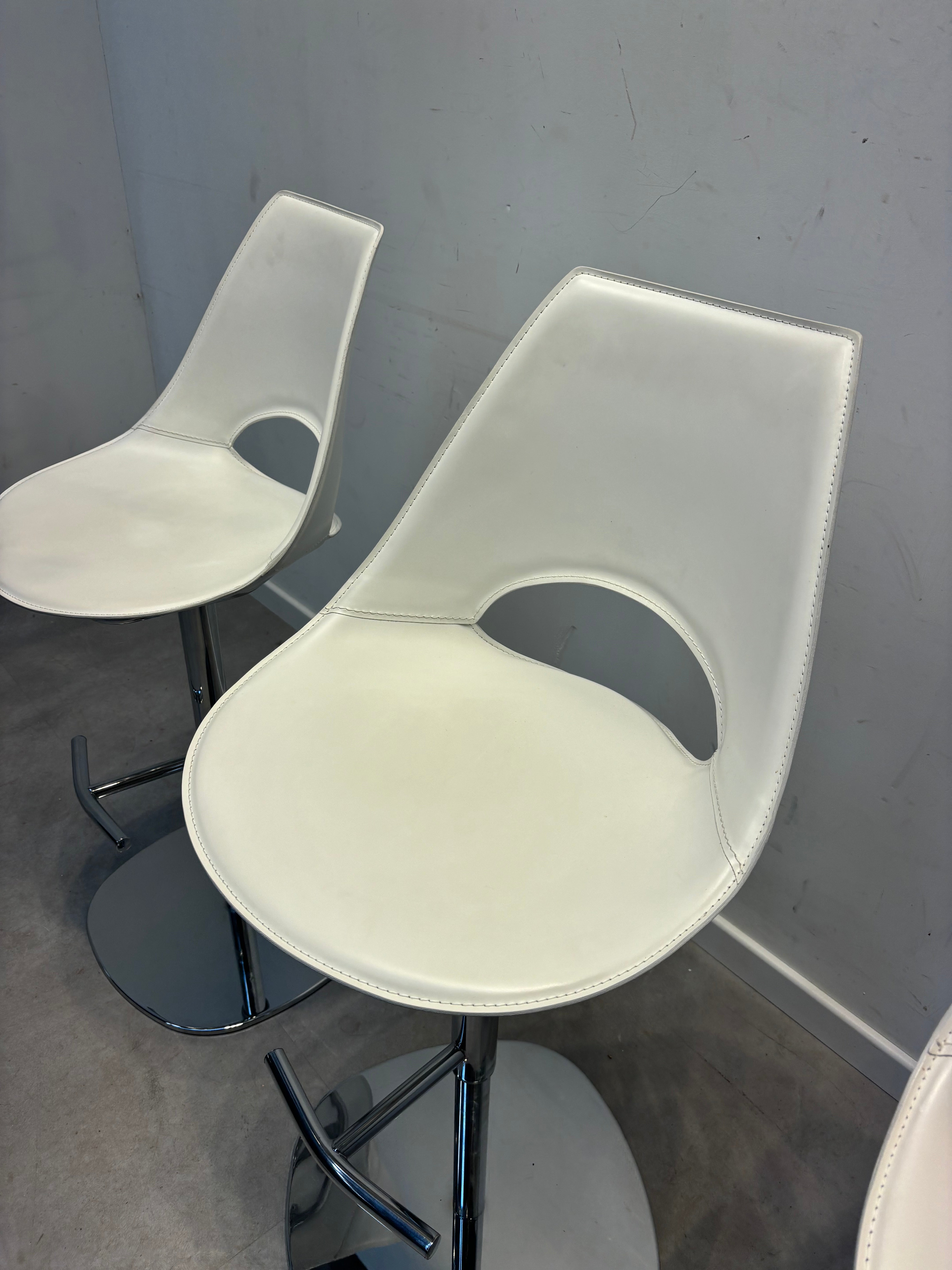 White leather design bar stool