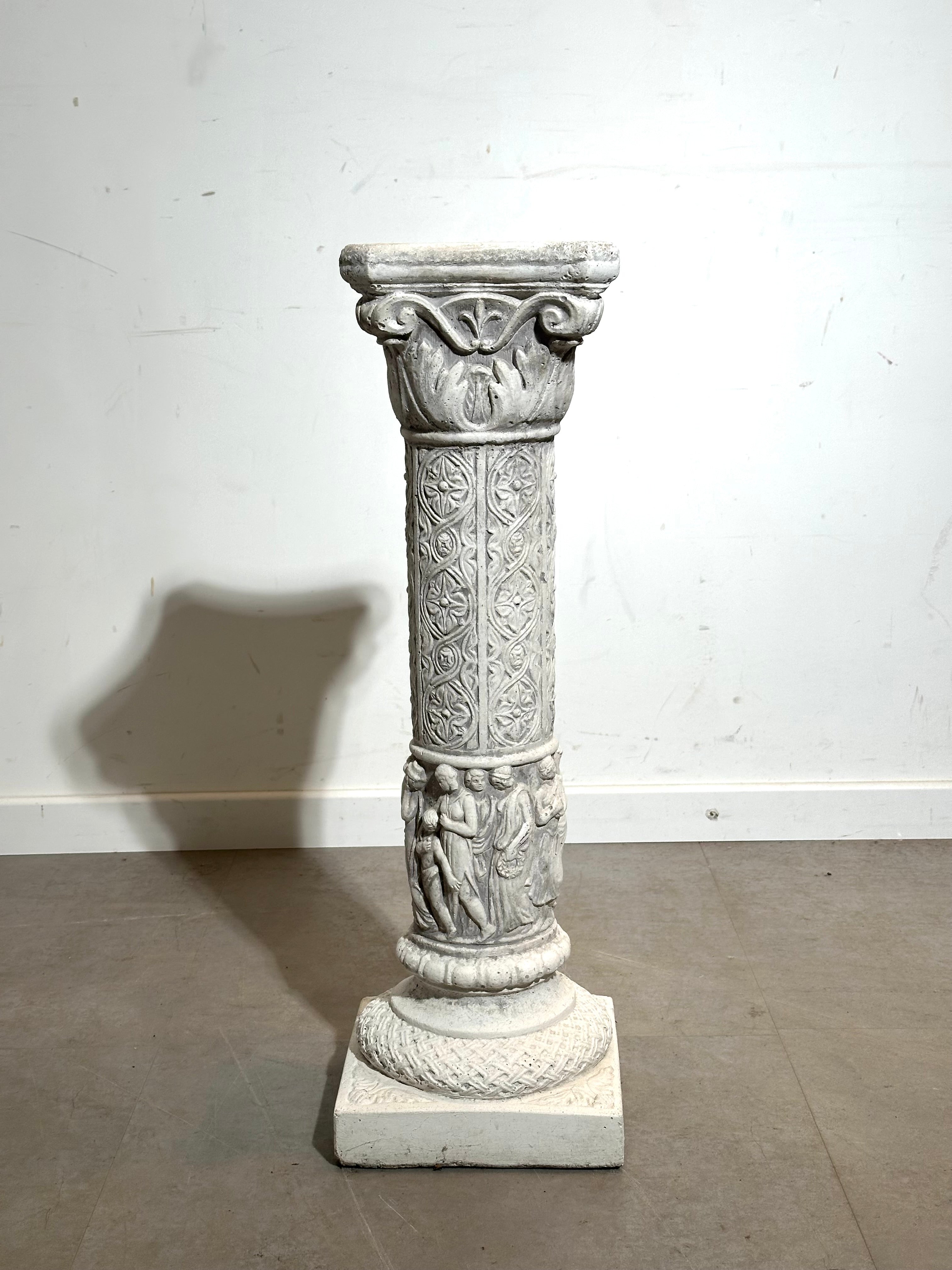 Antique-Style Sculptural Pedestal Column