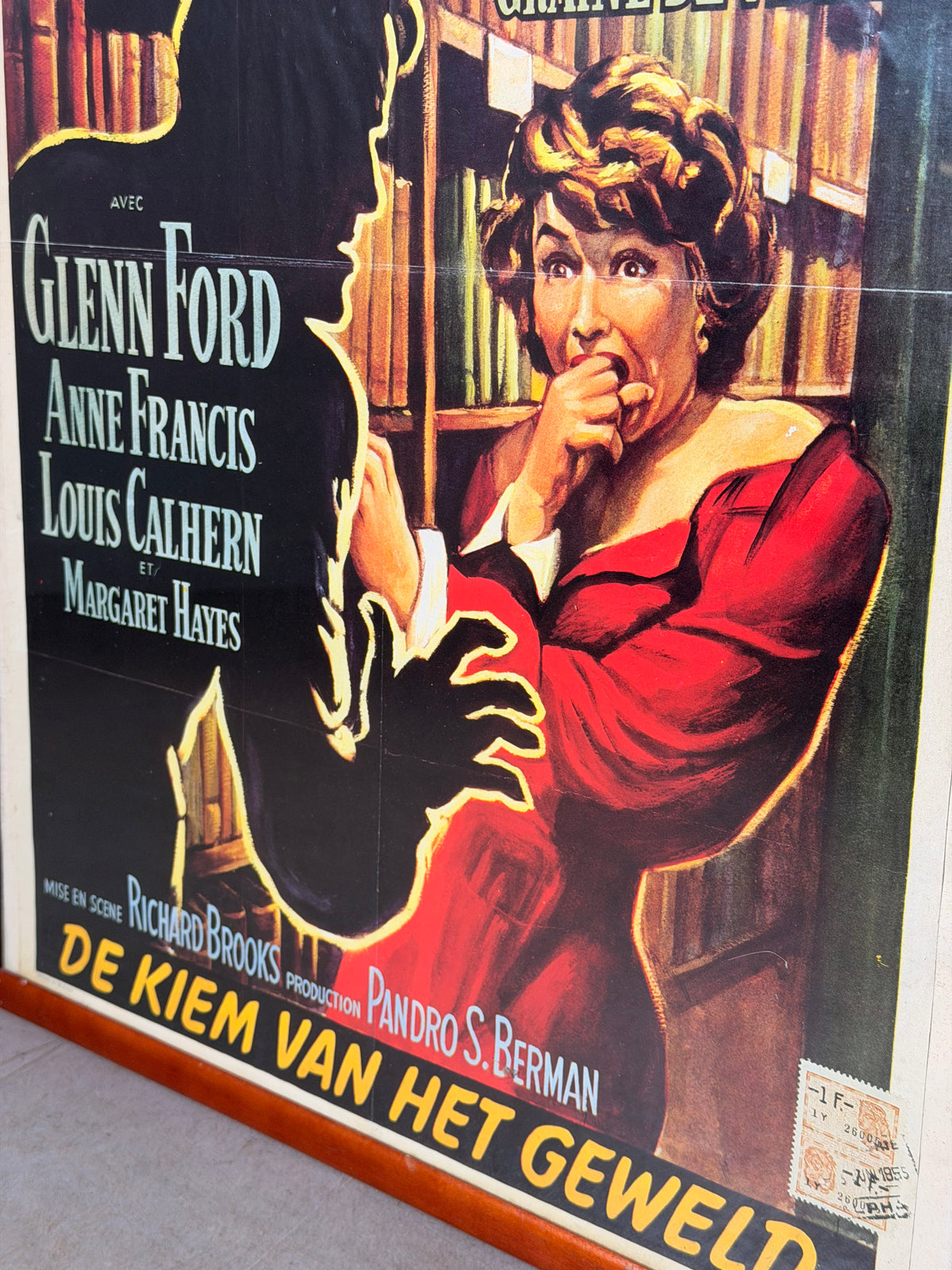 Original 1950s Blackboard Jungle Movie Poster – Glenn Ford – Belgian Cinema Poster