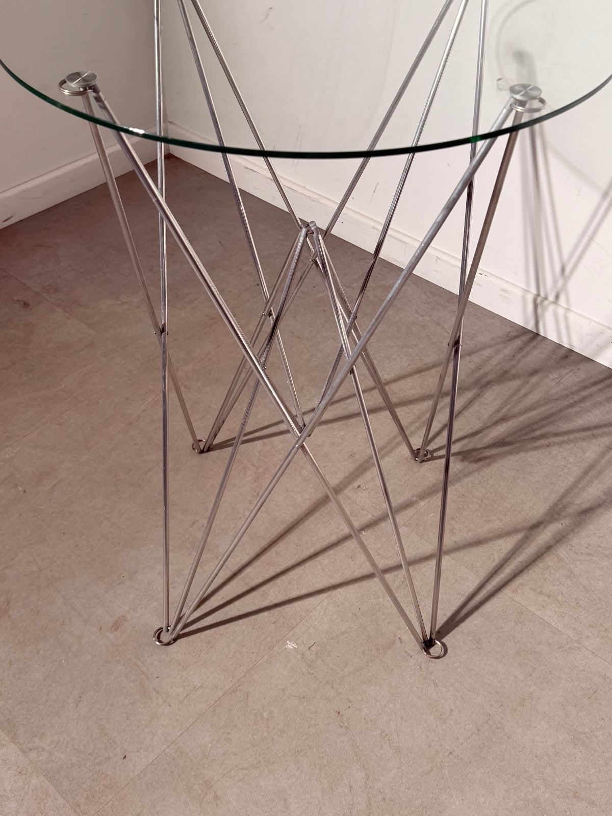 Bjart Folding Glass Side Table