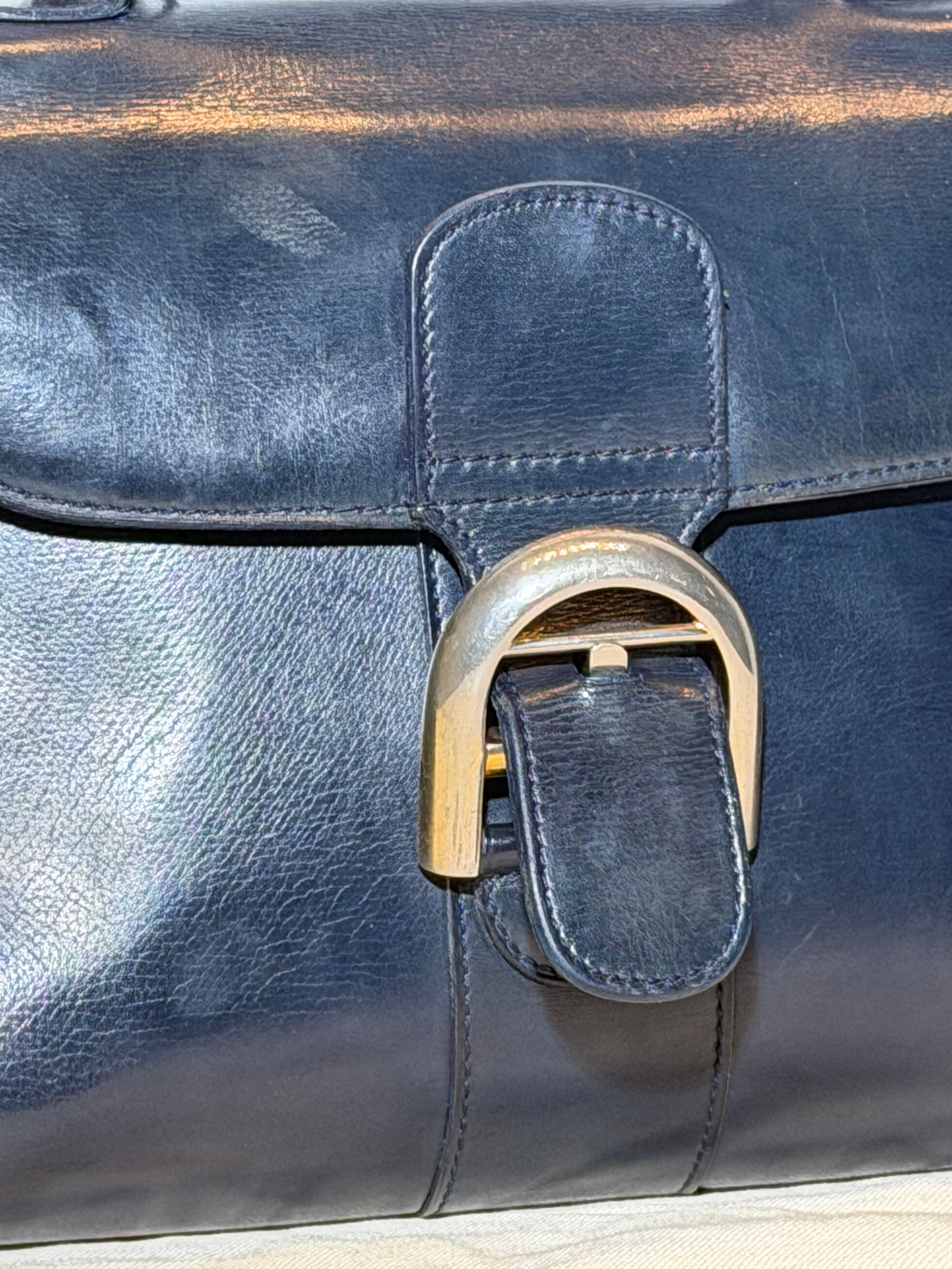 Vintage Delvaux Brillant PM Dark Blue