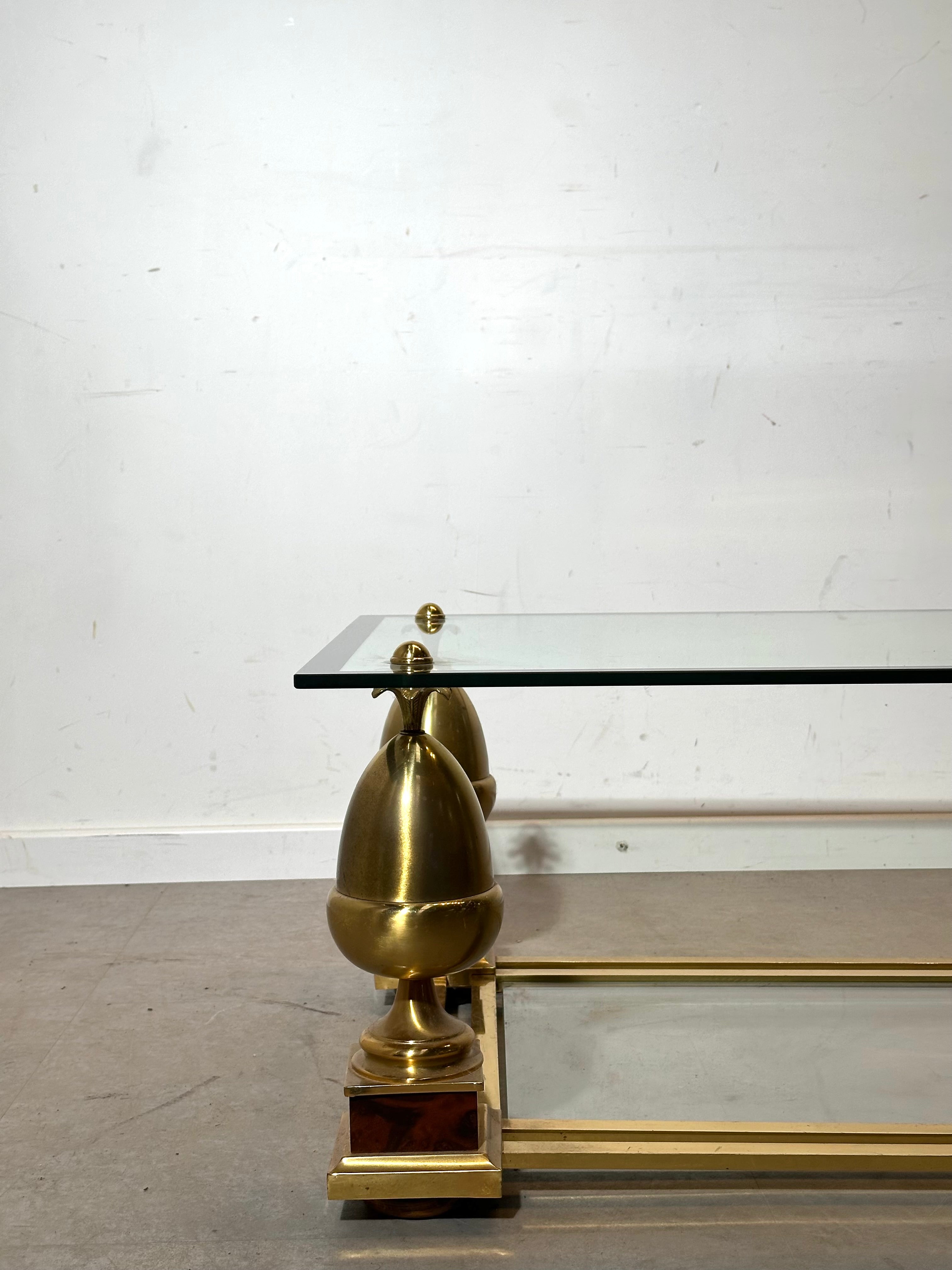 Maison Charles brass & glass coffee table
