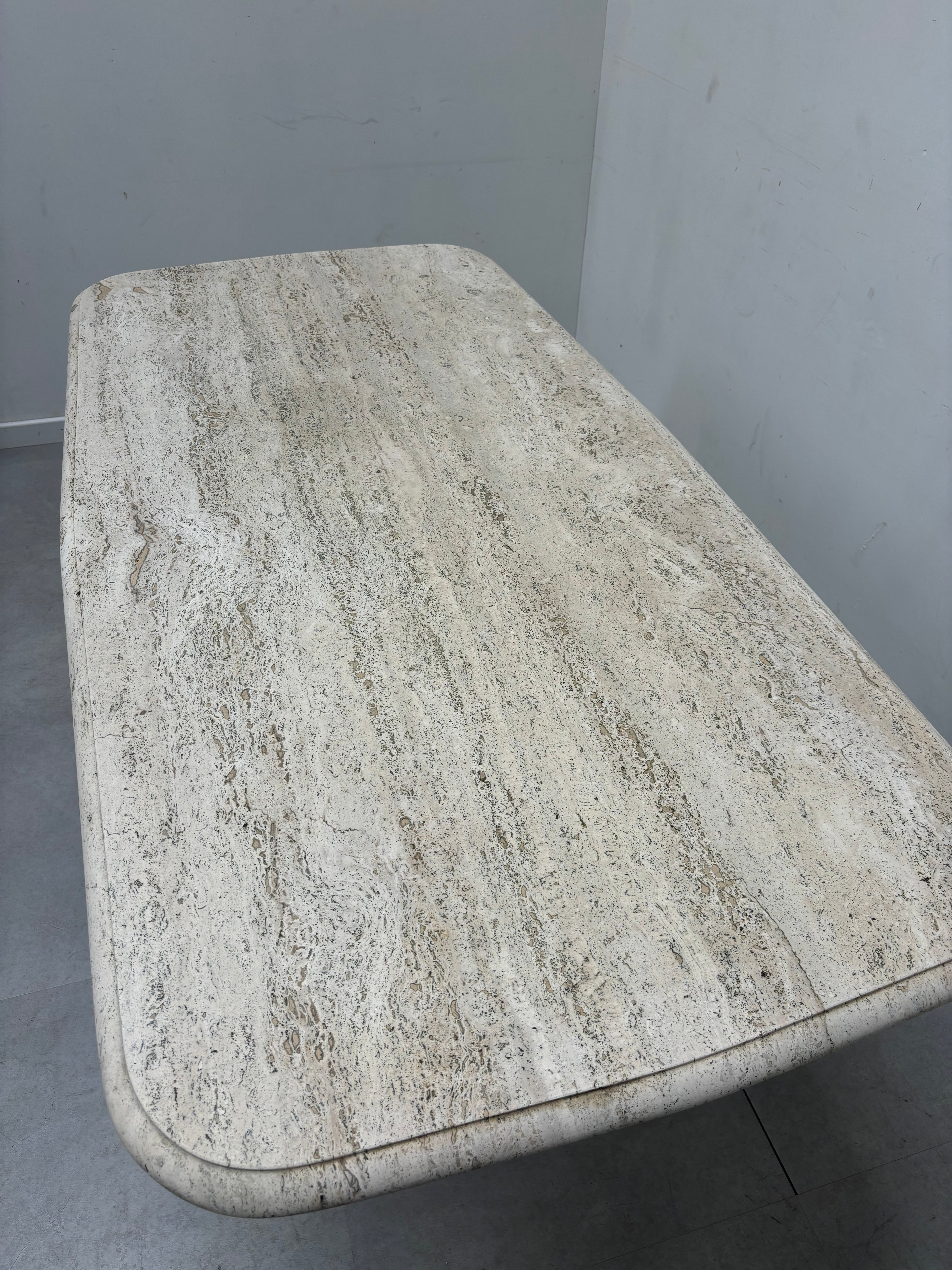 Italian Travertine Dining Table