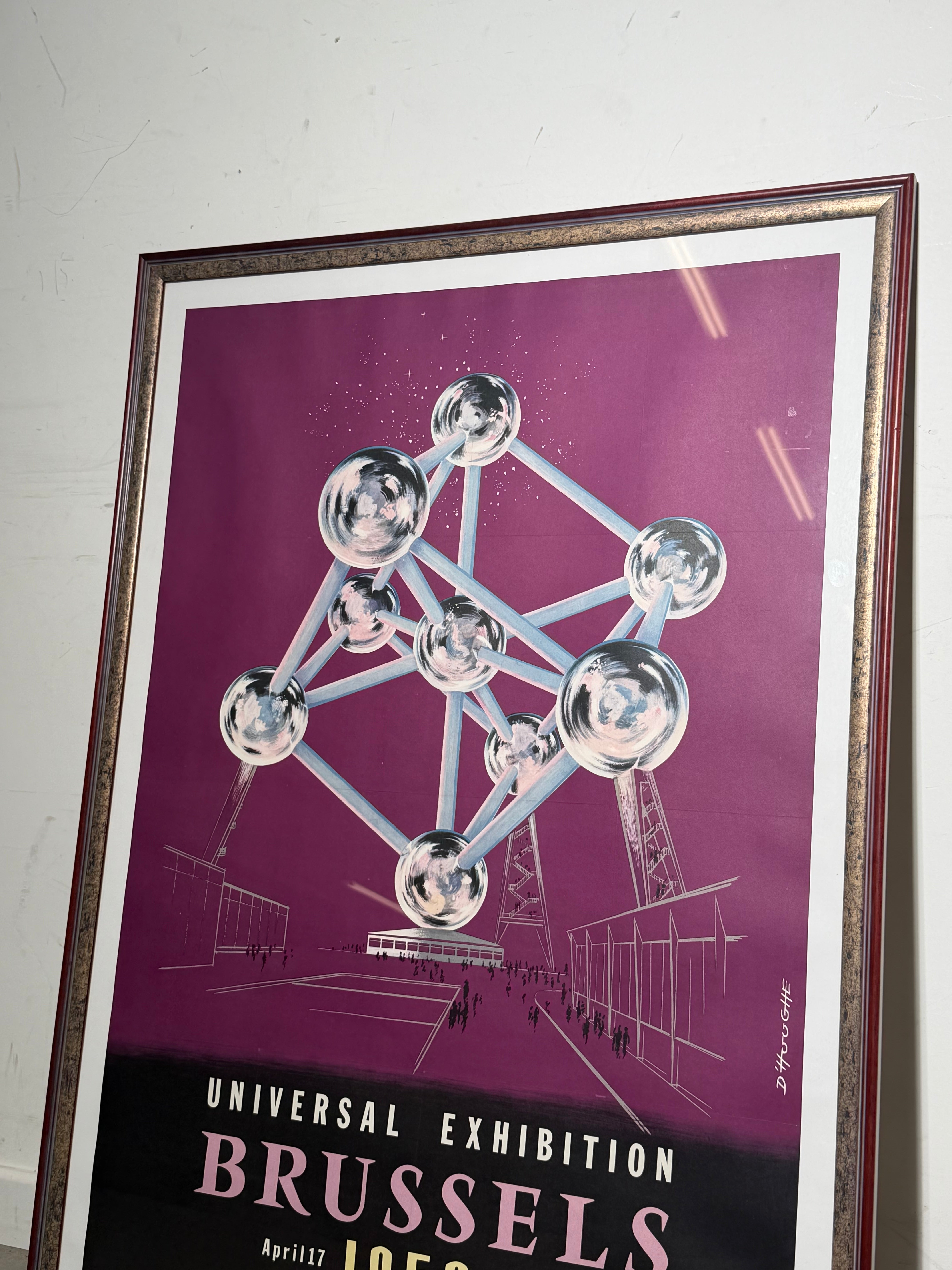 Universal Exhibition Brussels 1958 Atomium Poster – Framed – 73 x 100 cm
