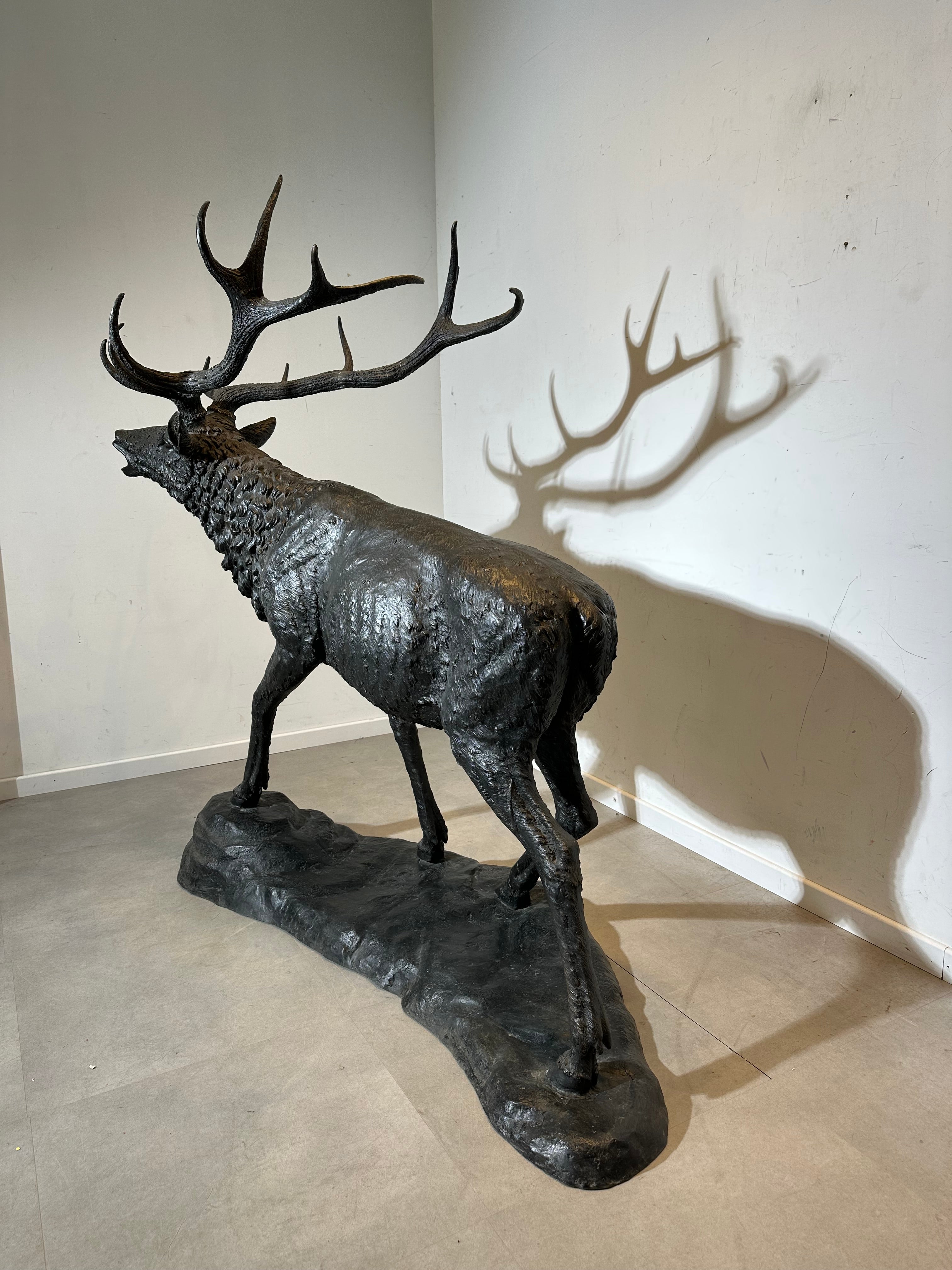 Monumental Bronze Stag Sculpture 175cm