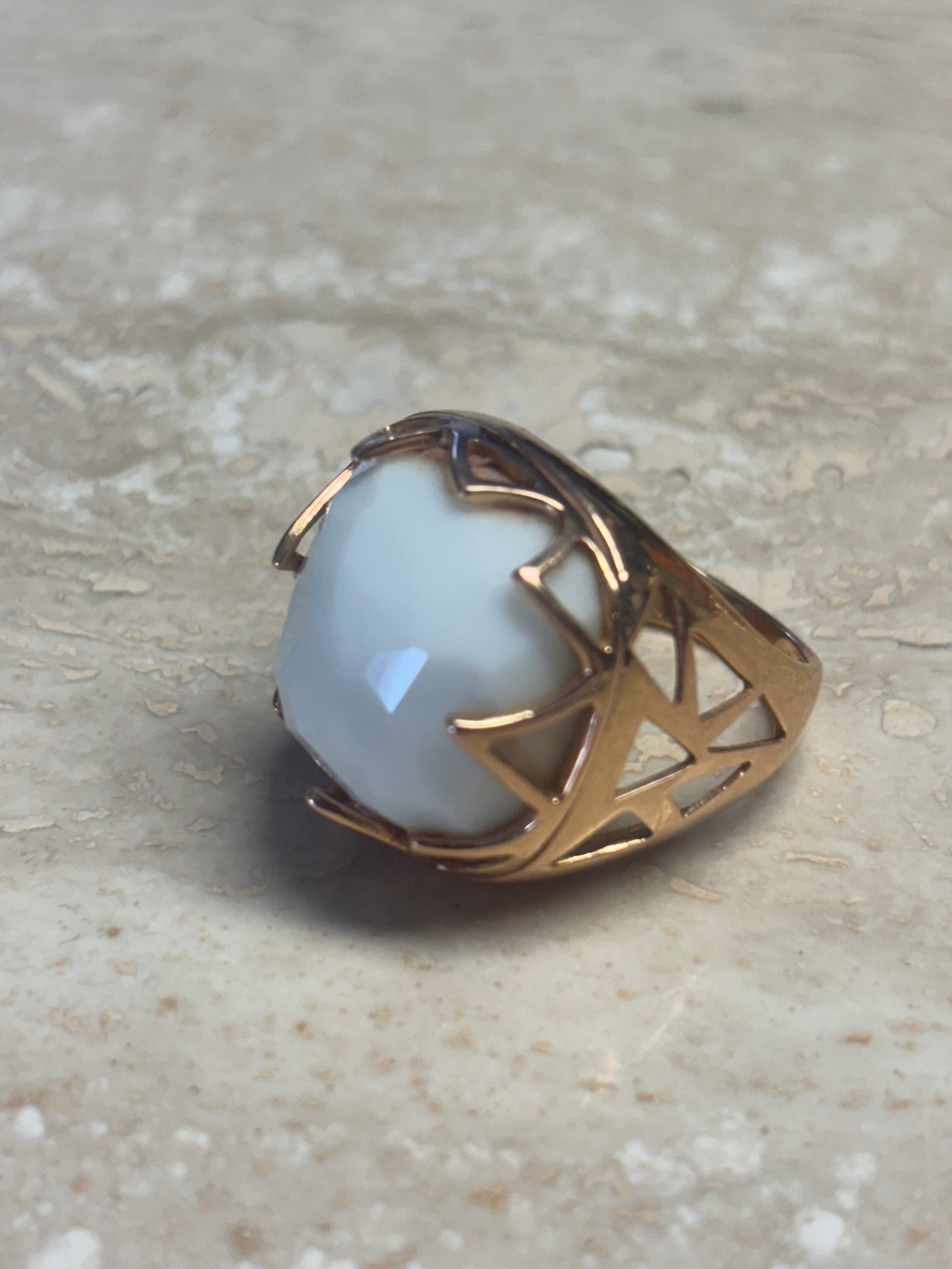 Ring- en oorbellenset van 18 karaats goud met witte saffier – inclusief certificaat