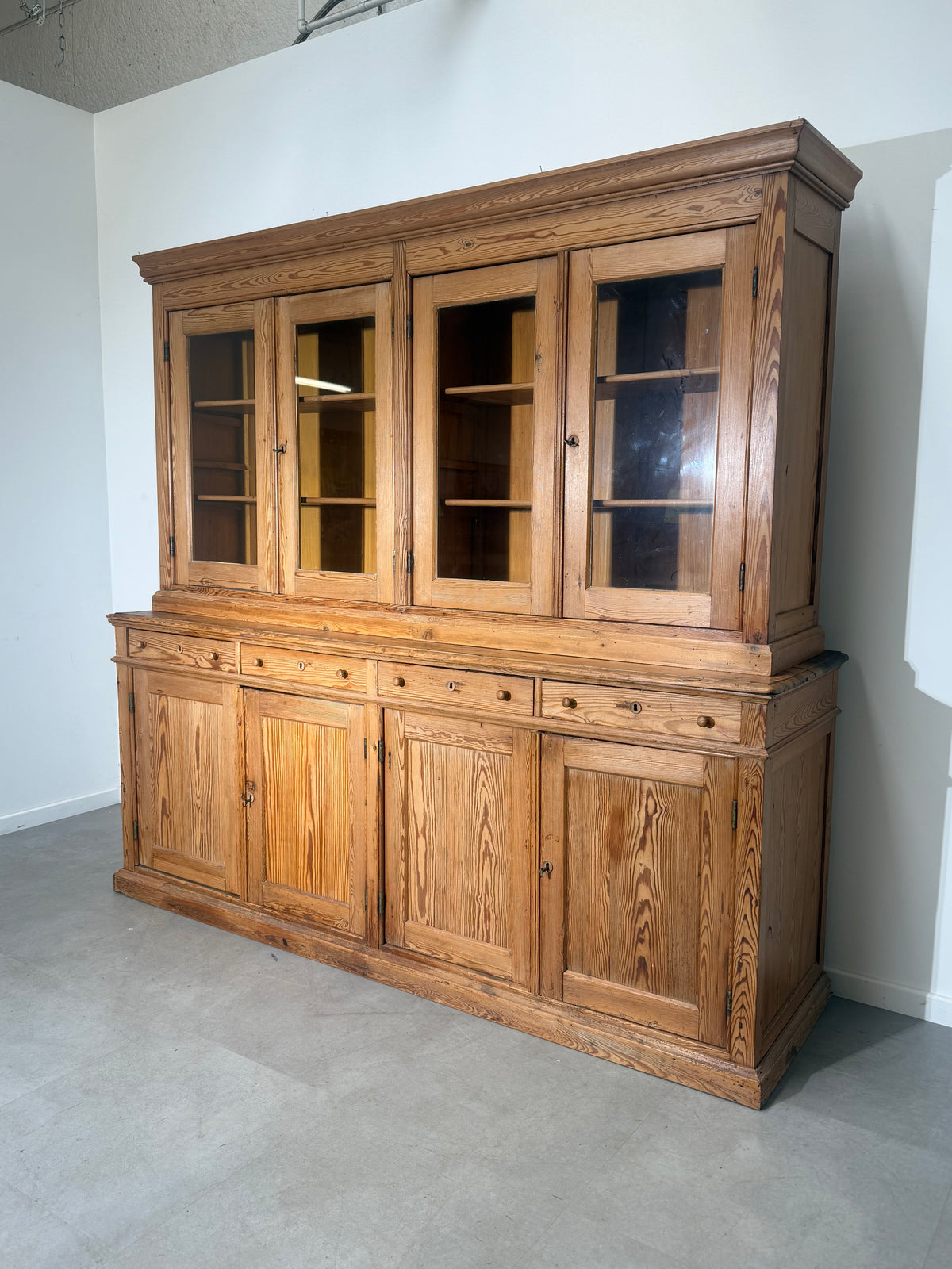 Antique Pine Display Cabinet / Apothecary Cupboard