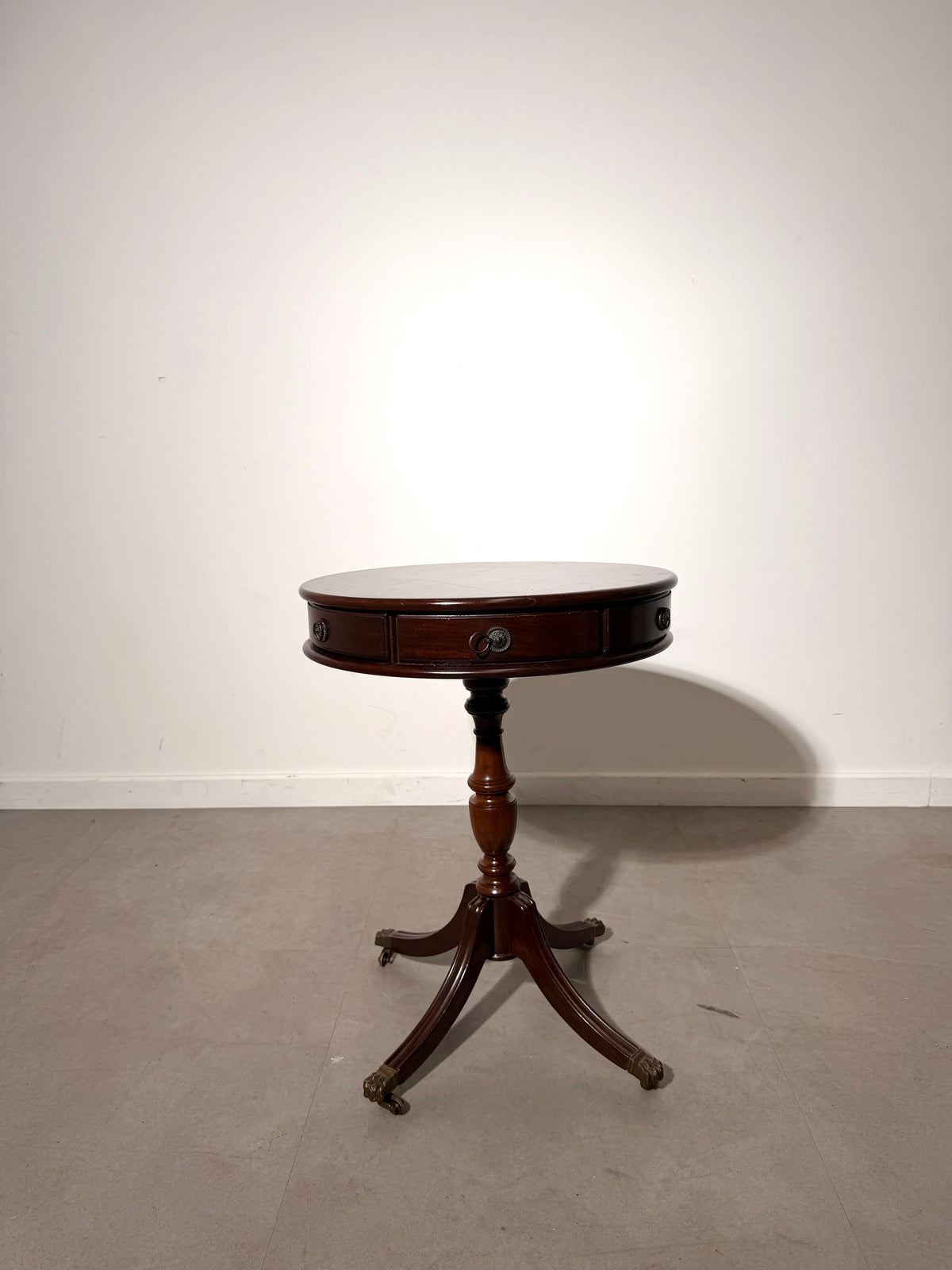 Antique Mahogany Drum Table with Drawers