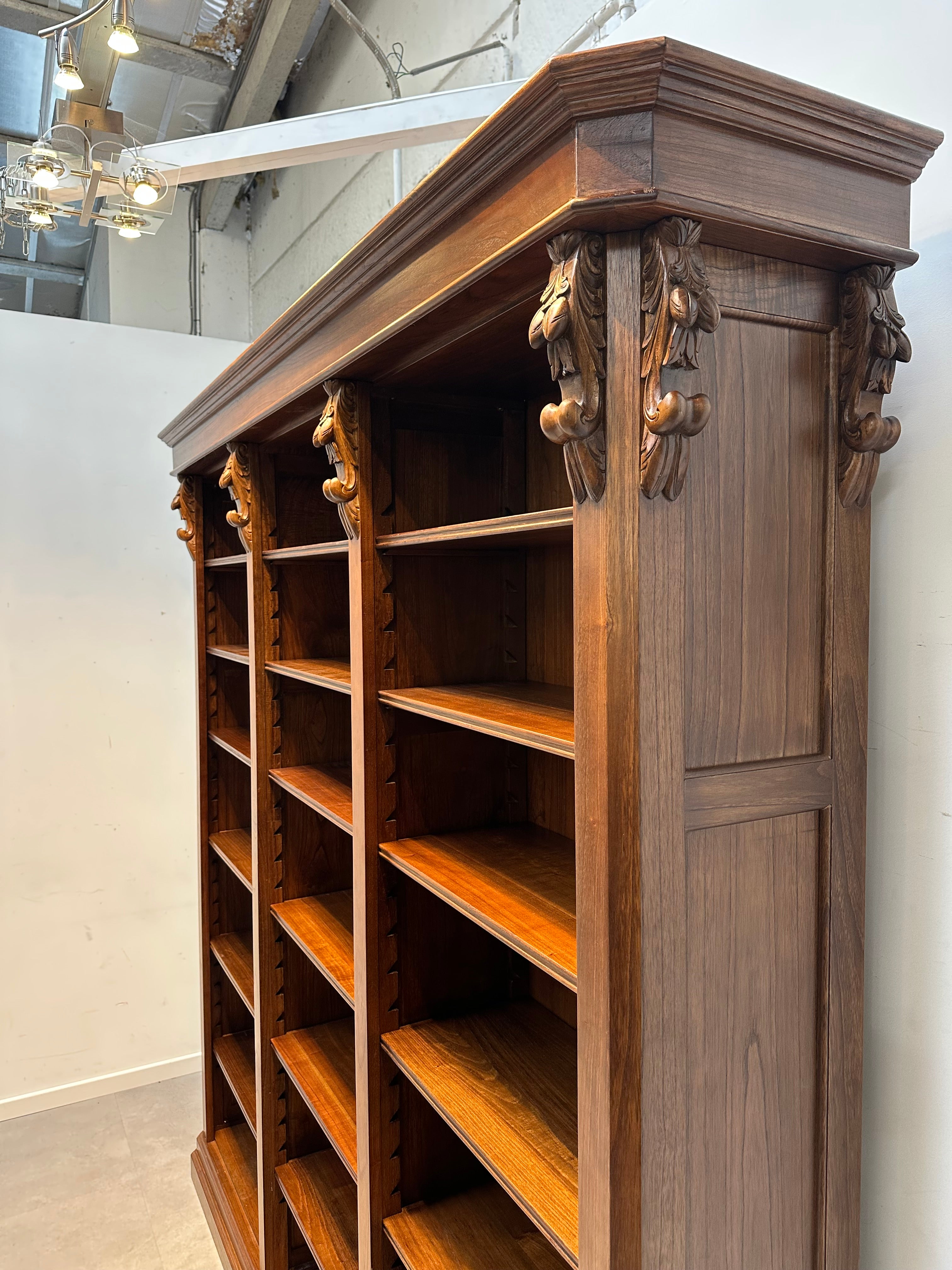 Mahogany Bookcase with Carved Details