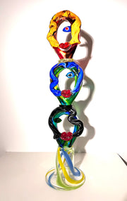 Murano Style Art Glass Totem Sculpture