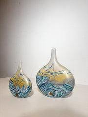 Pair of Isle of Wight blown glass vases by Michael Harris