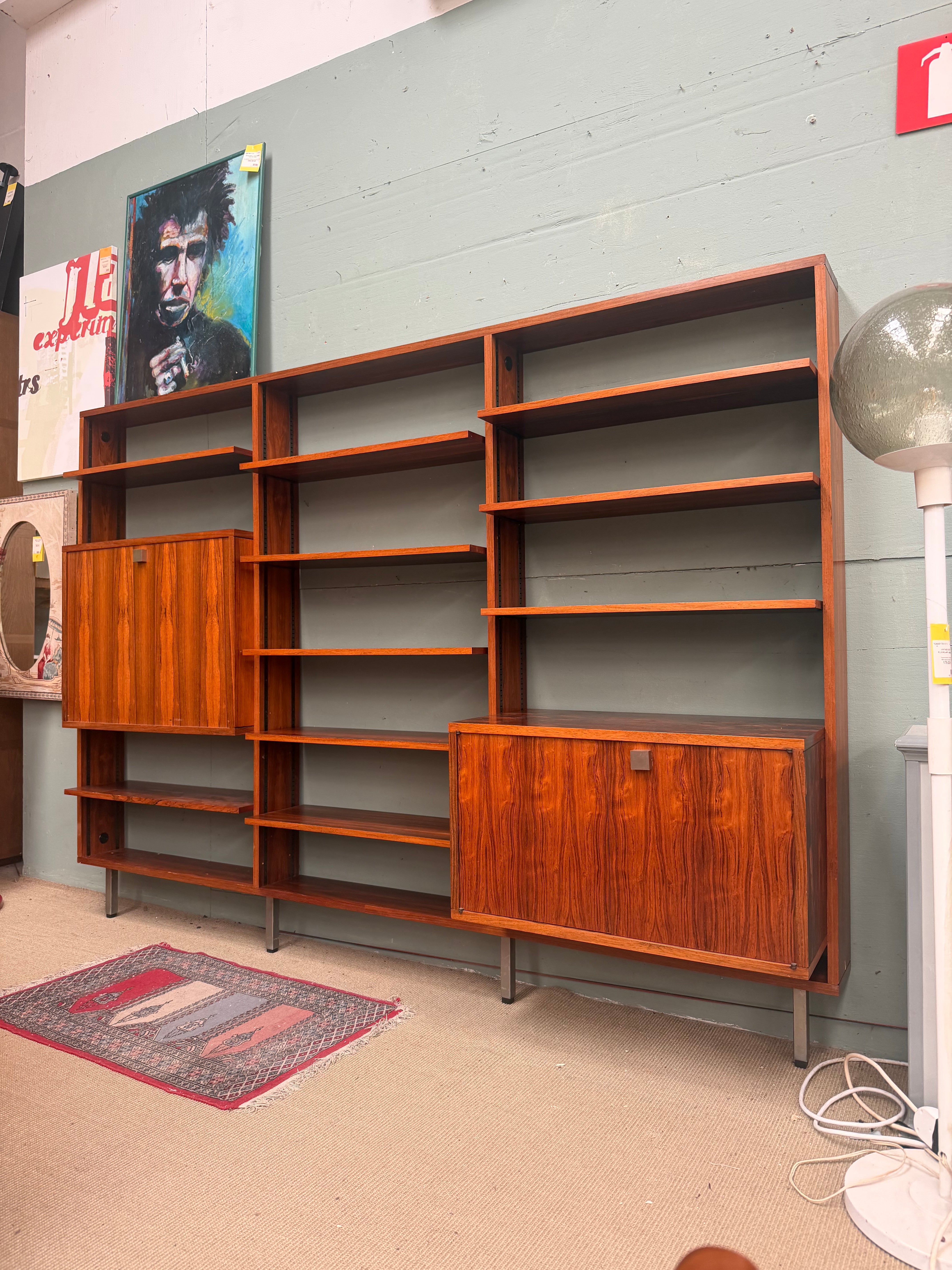Alfred Hendrickx for Belform Wall Unit – Modular Rosewood Shelving System