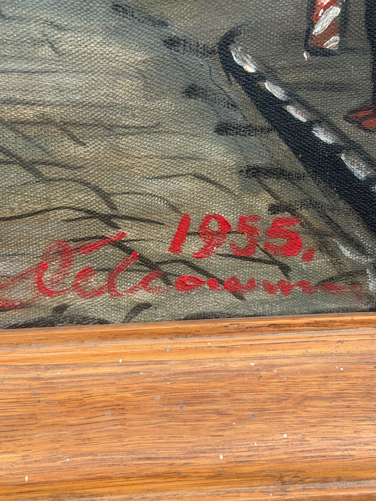 Diestsesteenweg, Leuven – Signed Oil on Canvas, 1955