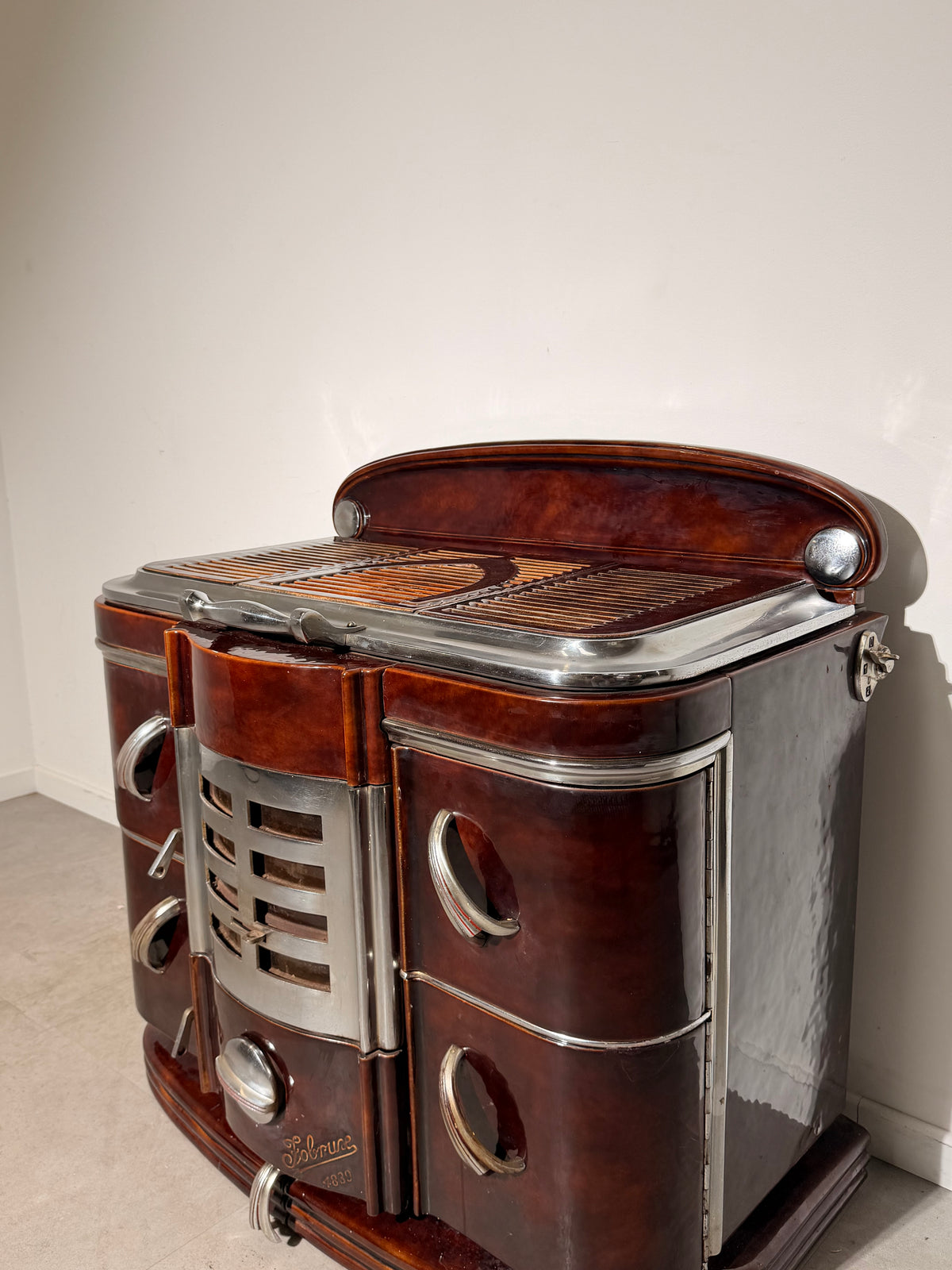 Fobrux 4839 Art Deco Enamel & Chrome Stove / Cooker