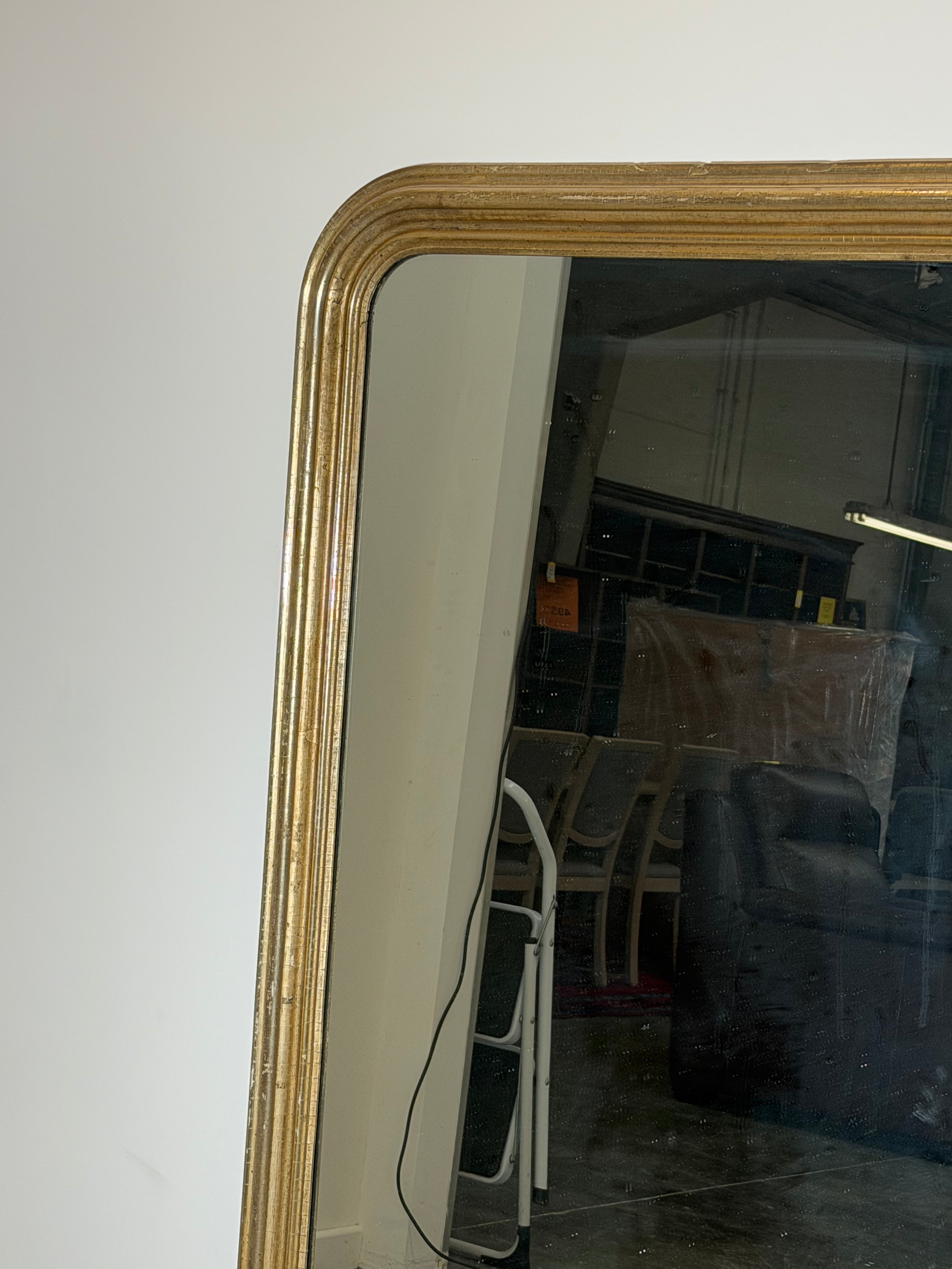 Large Antique French Giltwood Wall Mirror – 97 x 160 cm