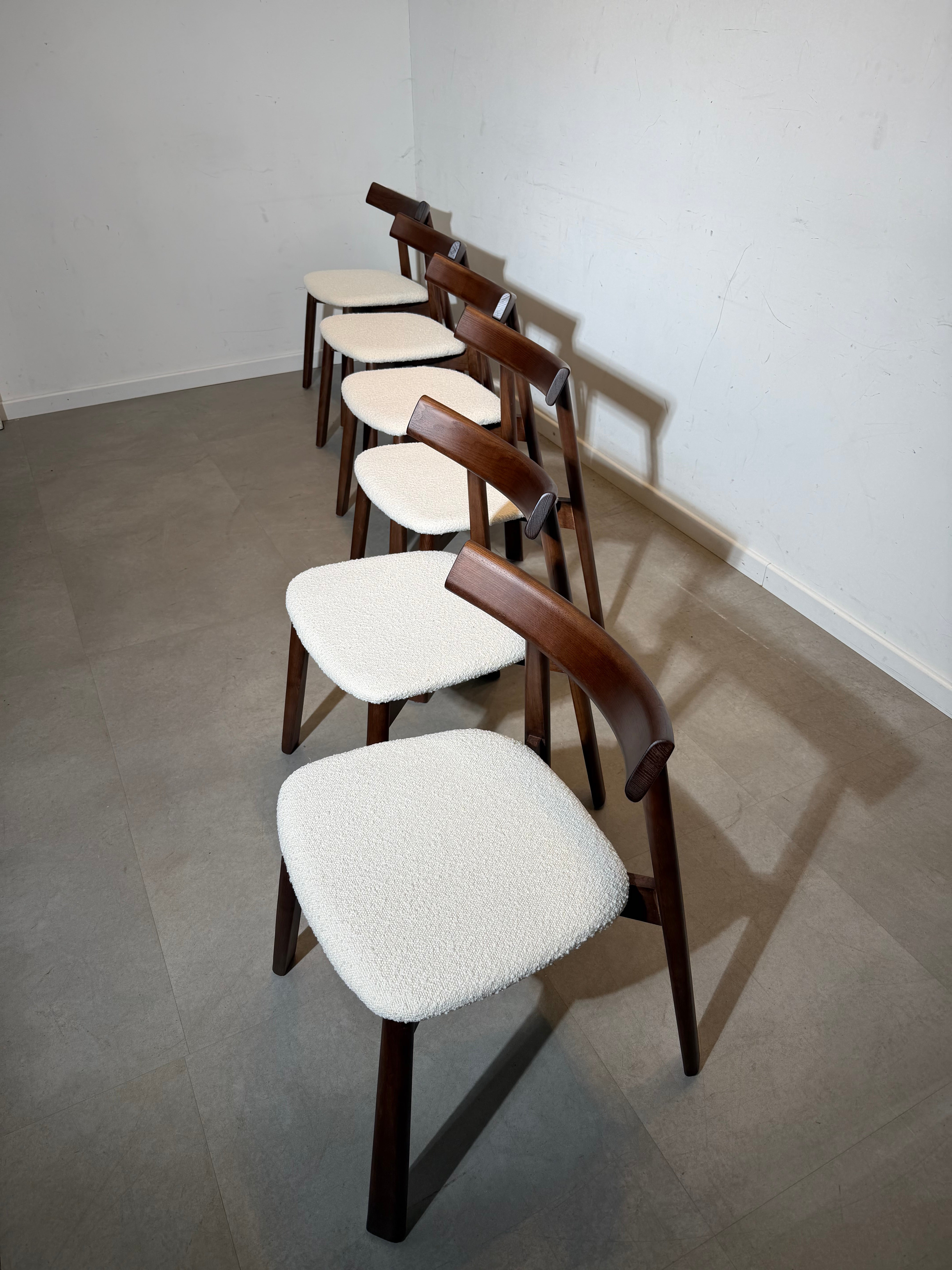 Chaise de salle à manger Nara Bouclé – Japandi Design