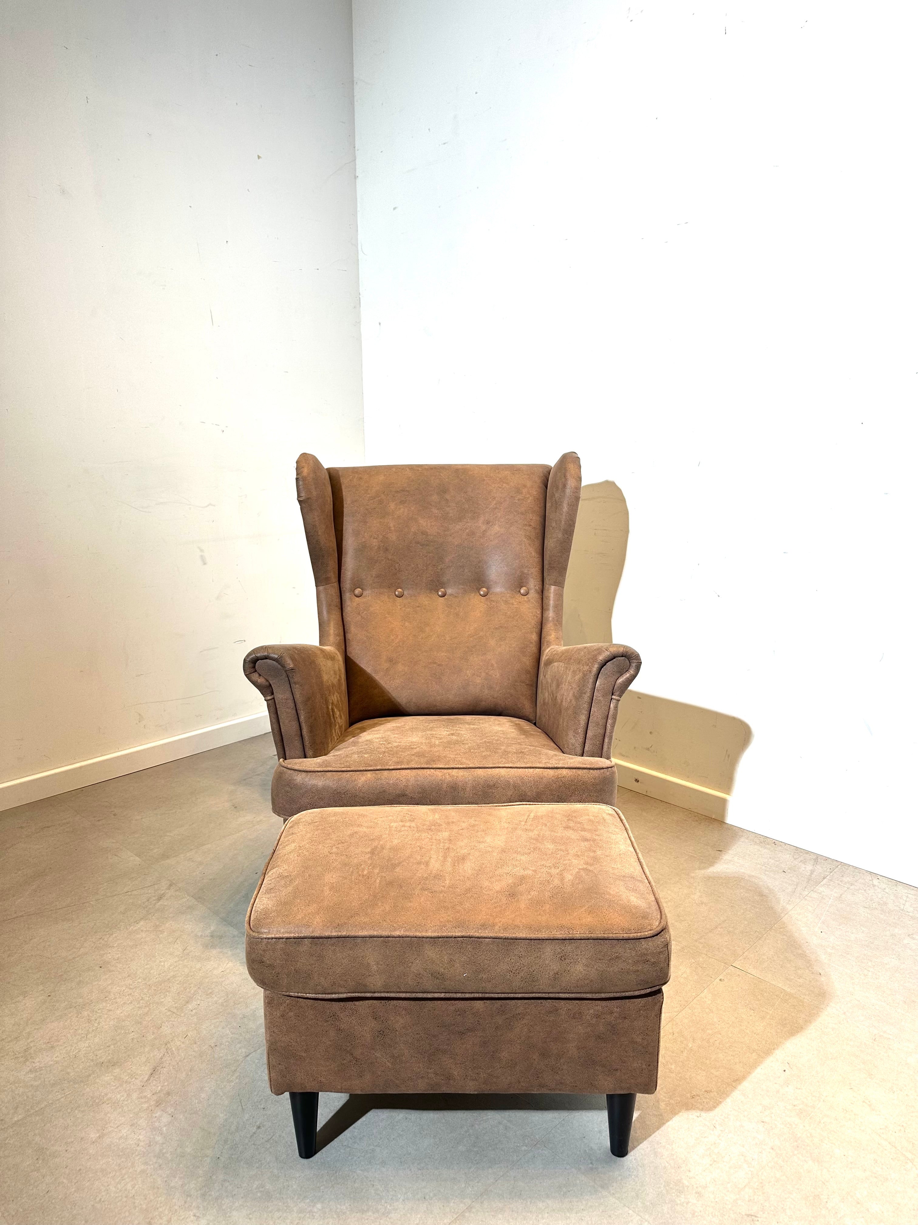 IKEA Wingback Armchair + Ottoman