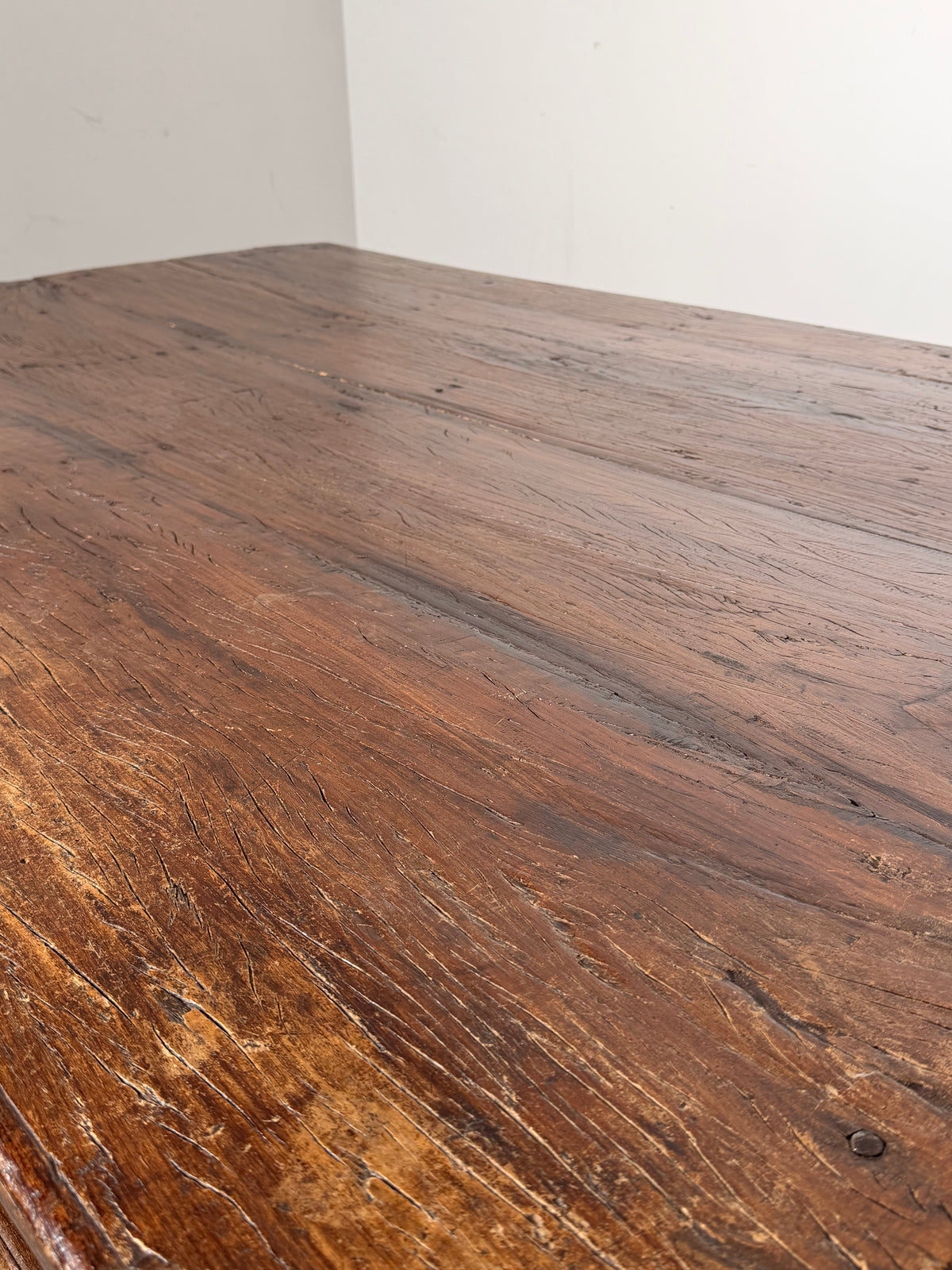 Large Antique Hand-Carved Wooden Coffee Table
