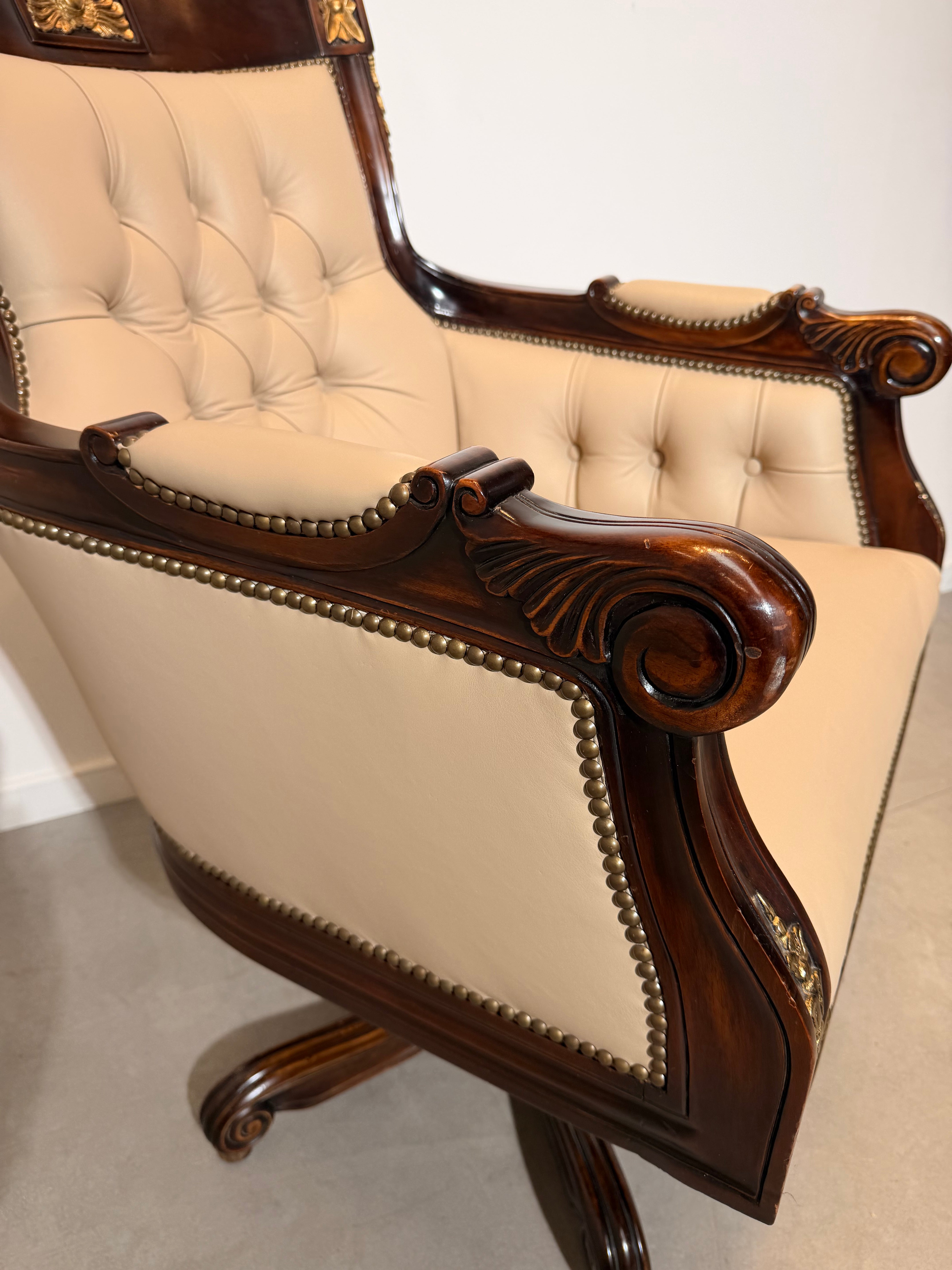 Antique Empire Style Swivel Desk Chair