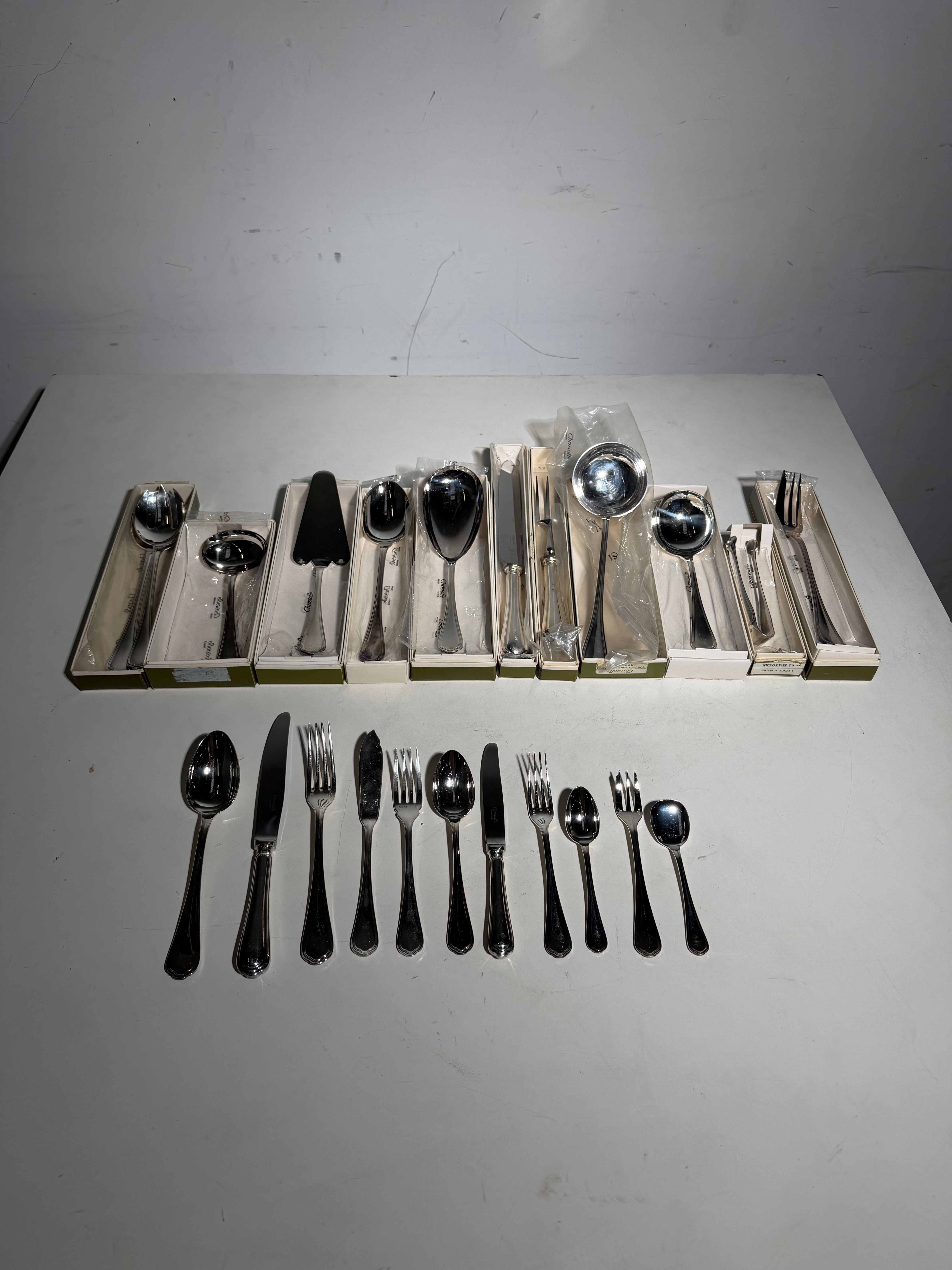 Christofle “Spatours” 144-Piece Flatware Set — New in Original Boxes