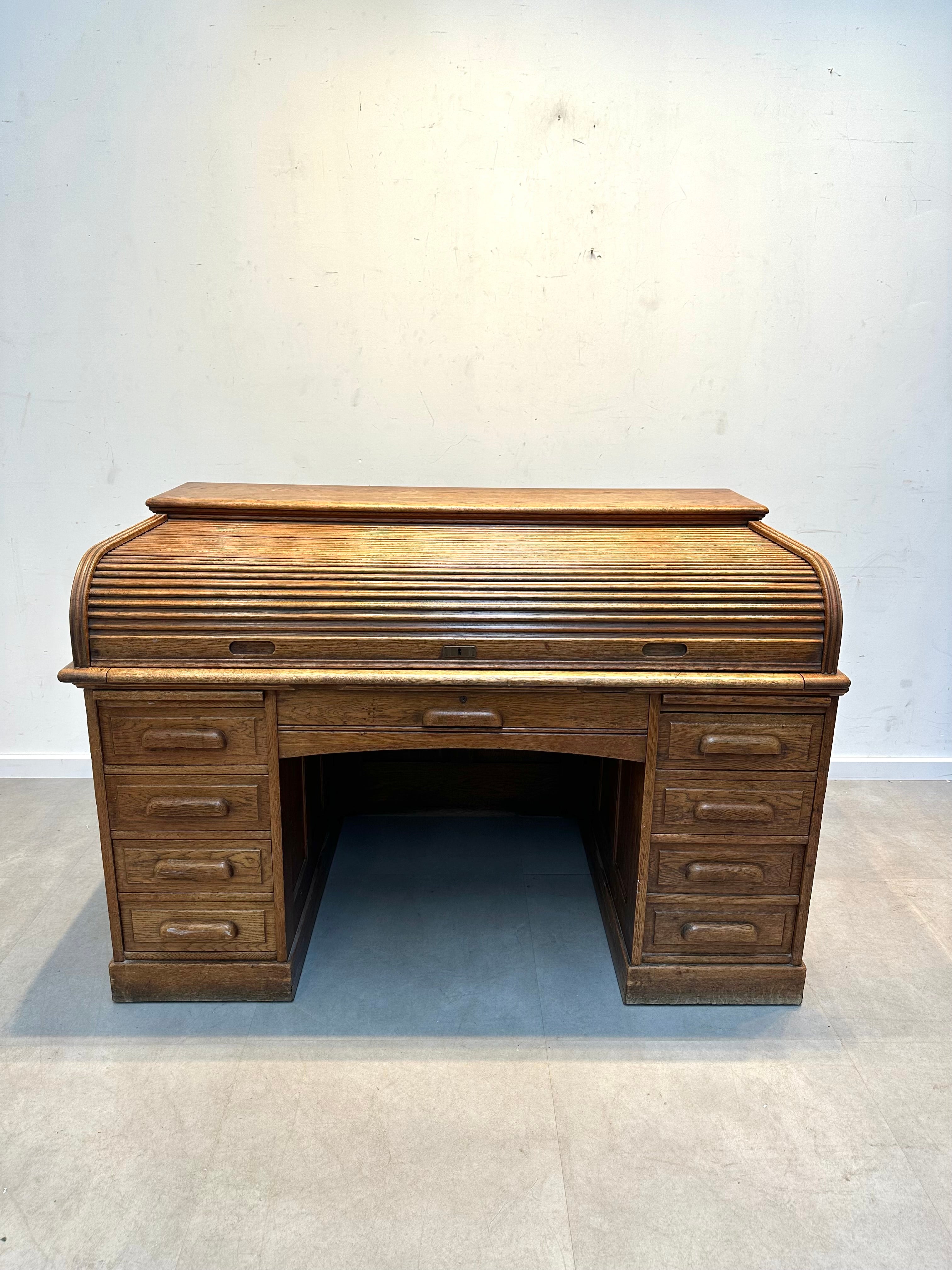 Antique Oak Roll-Top Desk