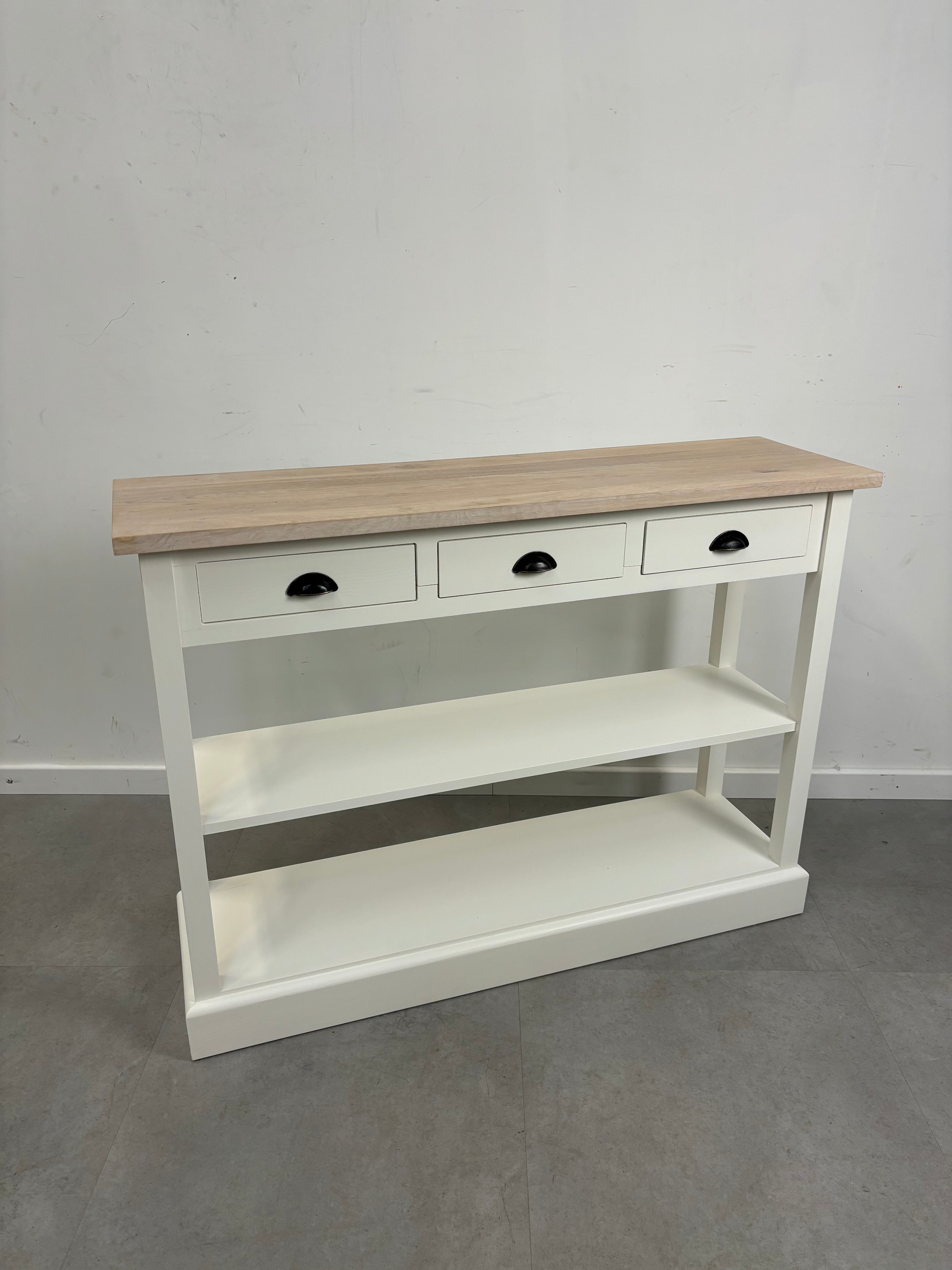 Console table with oak surface