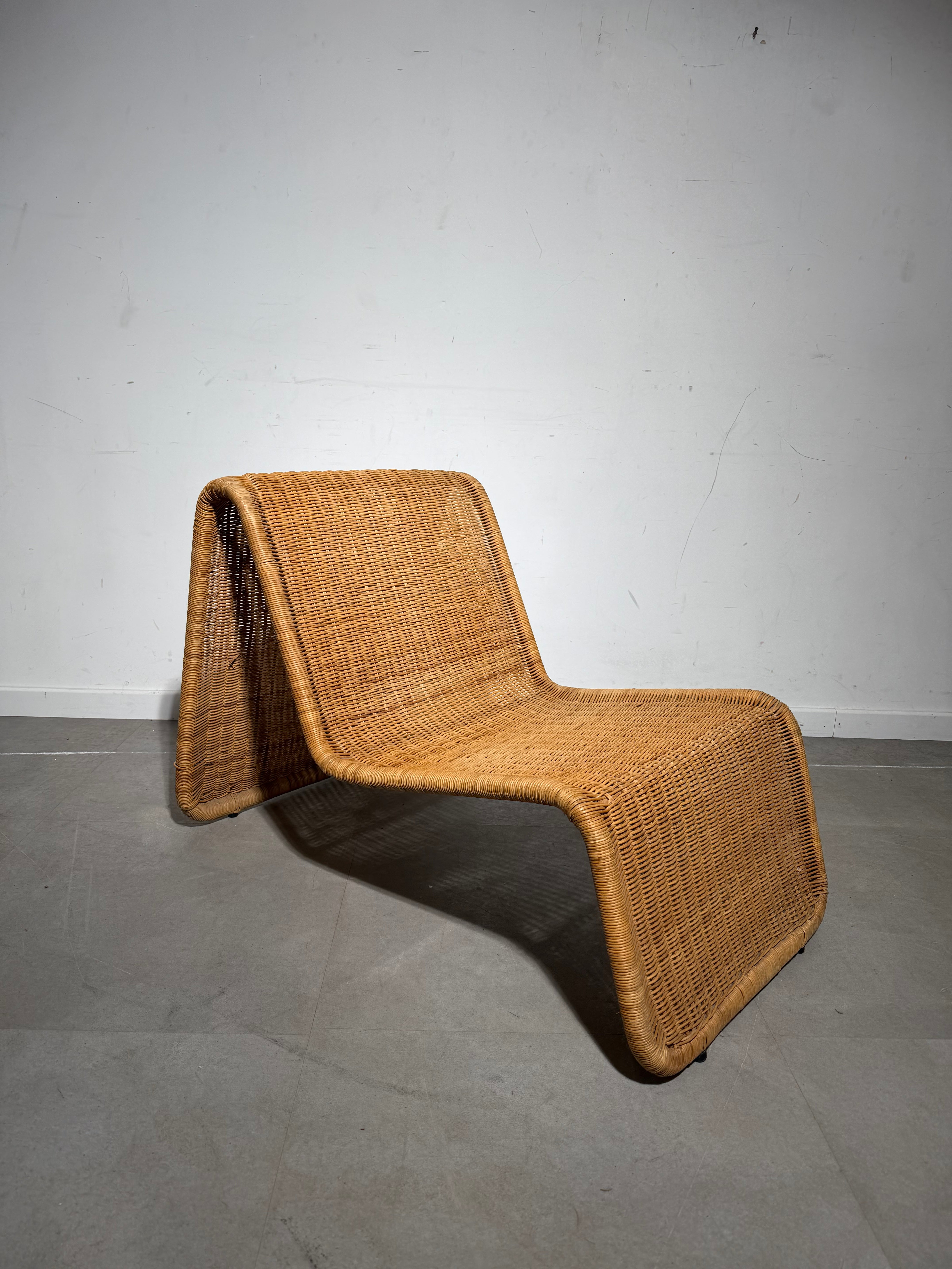 1960s Tito Agnoli Rattan Lounge Chair for Bonacina