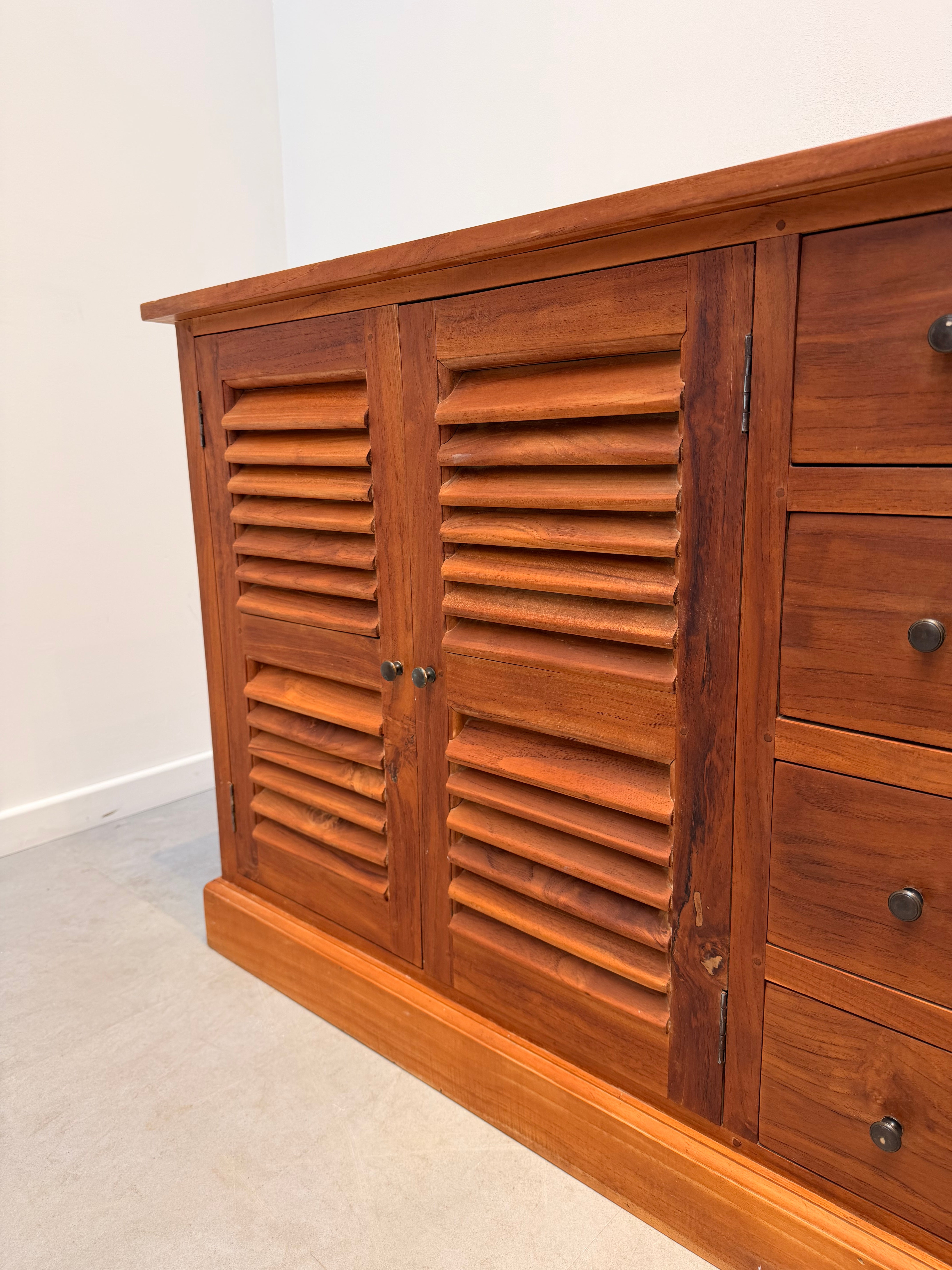 Teak Sideboard with Louvered Doors