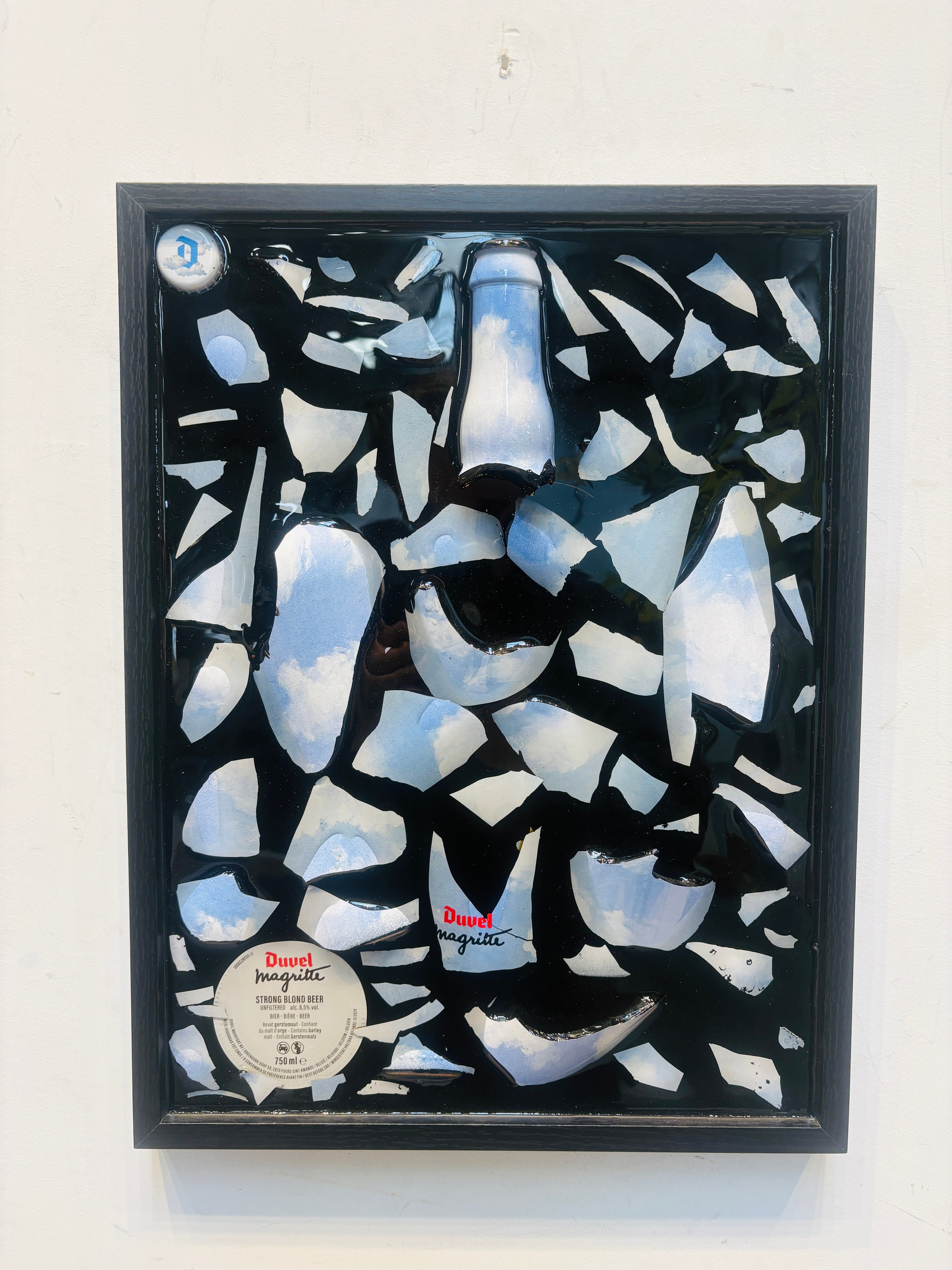 Framed Shattered Duvel Bottle Margritte Edition