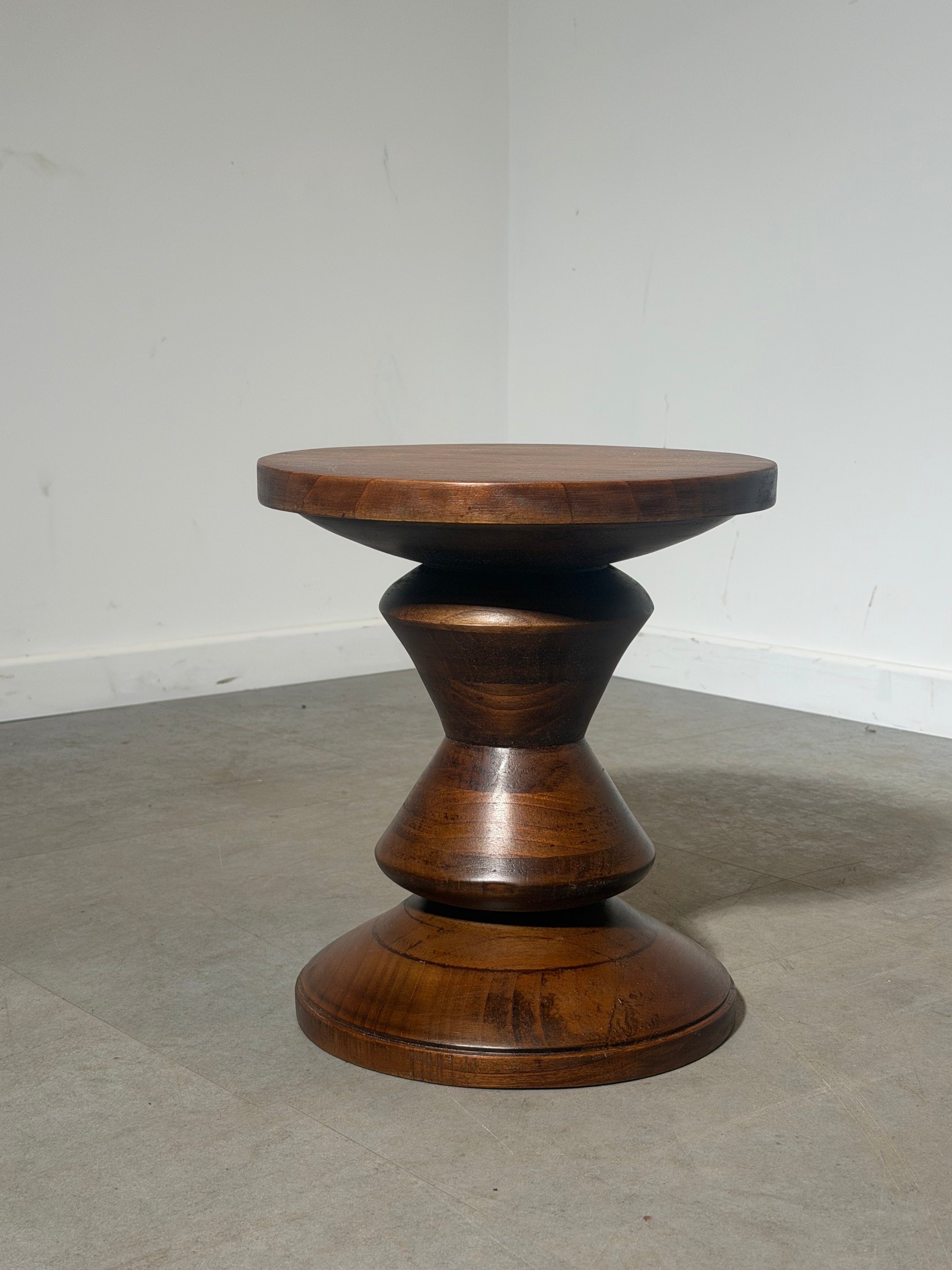 Conical Mahogany Stools – Sculptural Design