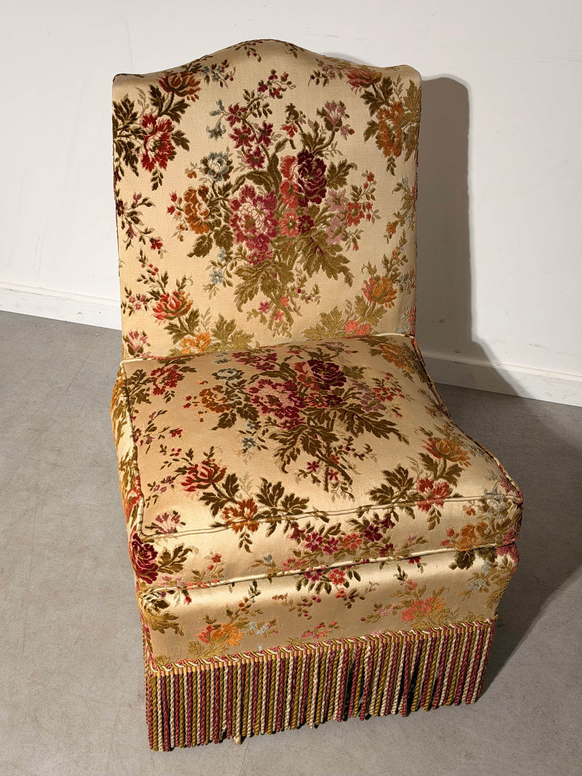 Vintage Floral Upholstered Slipper