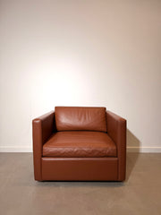 Vintage Knoll Leather Lounge Chair