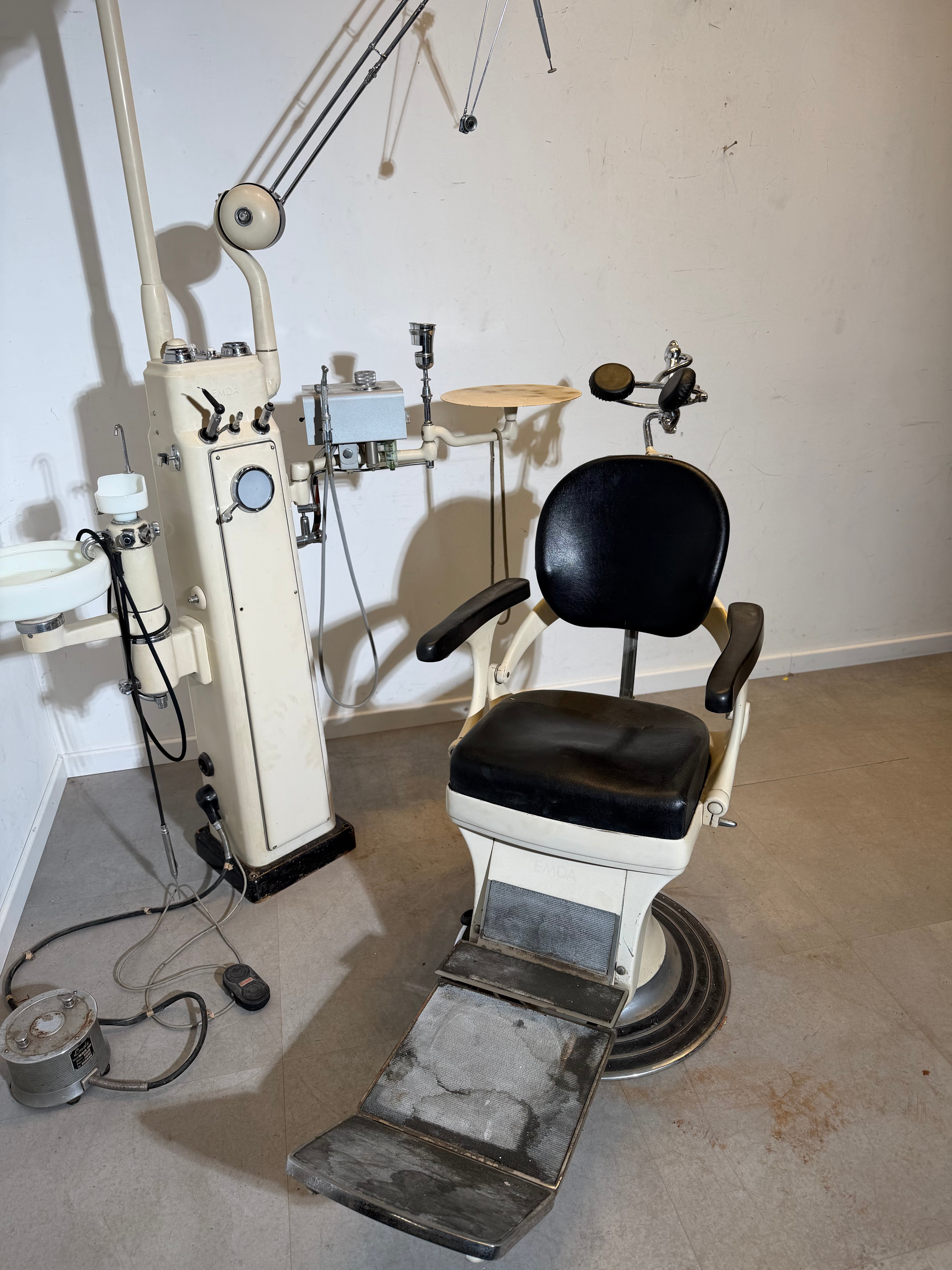 Antique 1930’s Dental Chair by EMDA with Full Instrument Set