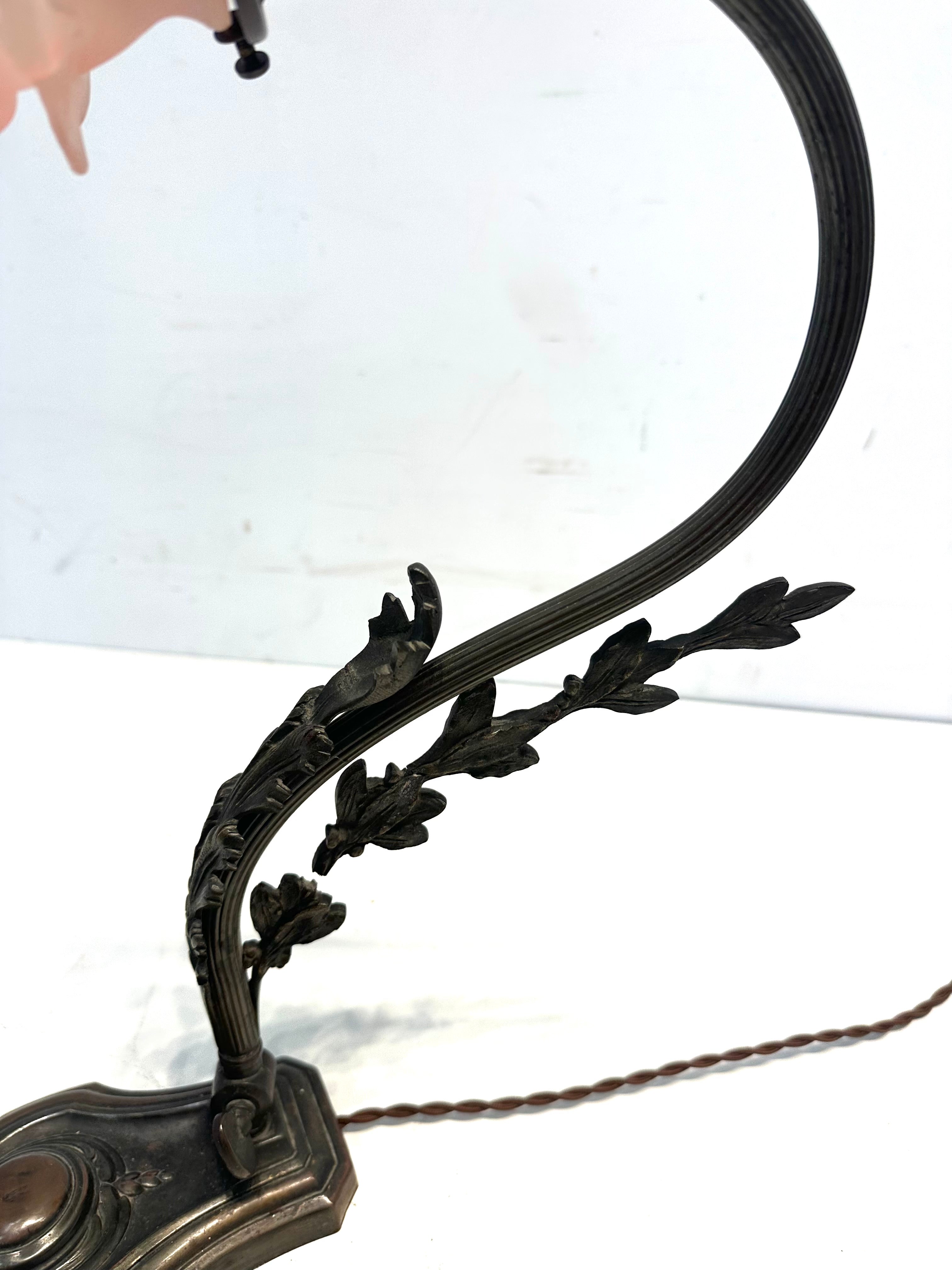 Art Nouveau table lamp with floral glass shade