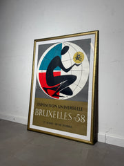 Exposition Universelle Bruxelles 1958 Poster – Framed – 73 x 102 cm