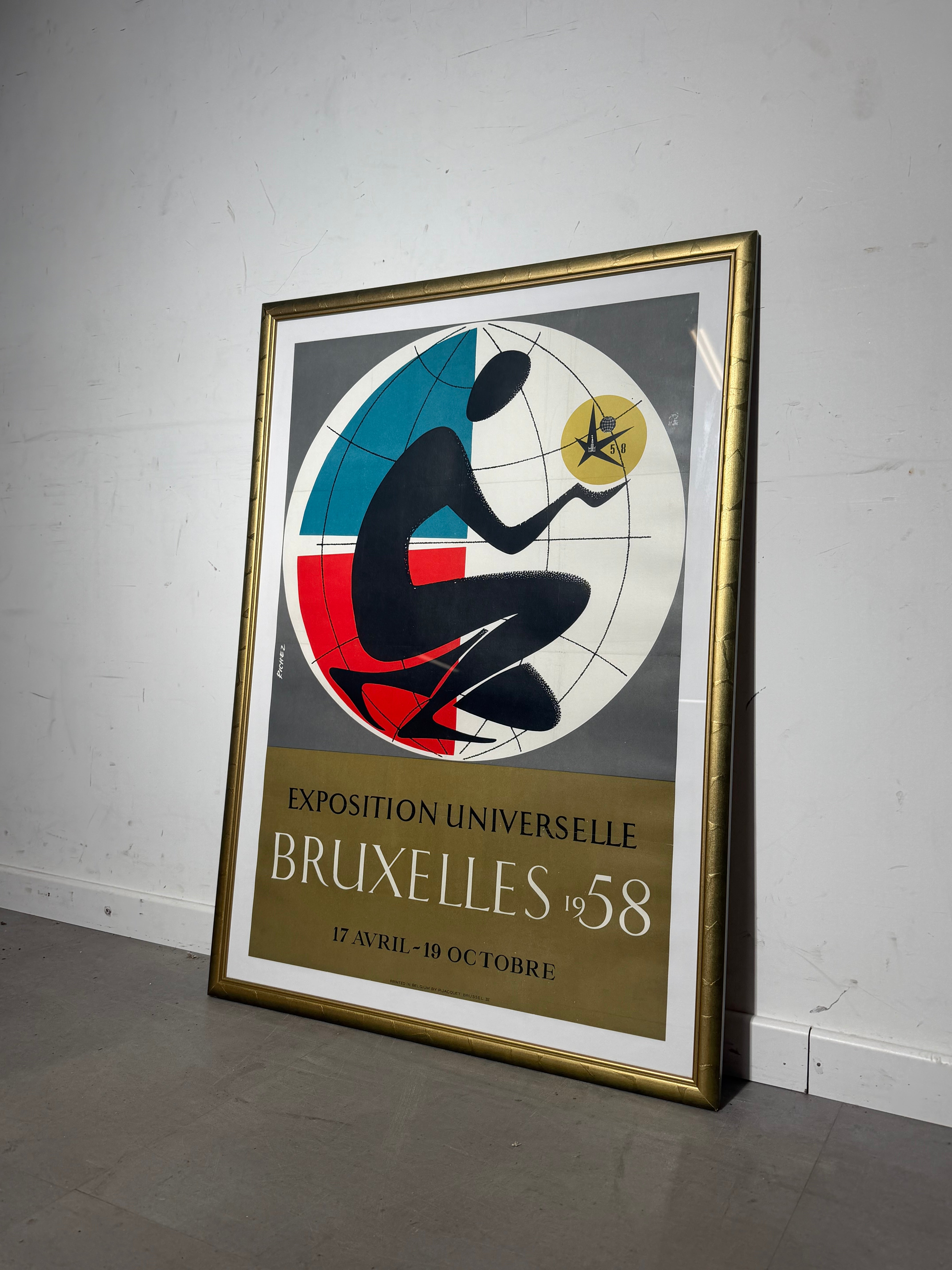 Exposition Universelle Bruxelles 1958 Poster – Framed – 73 x 102 cm