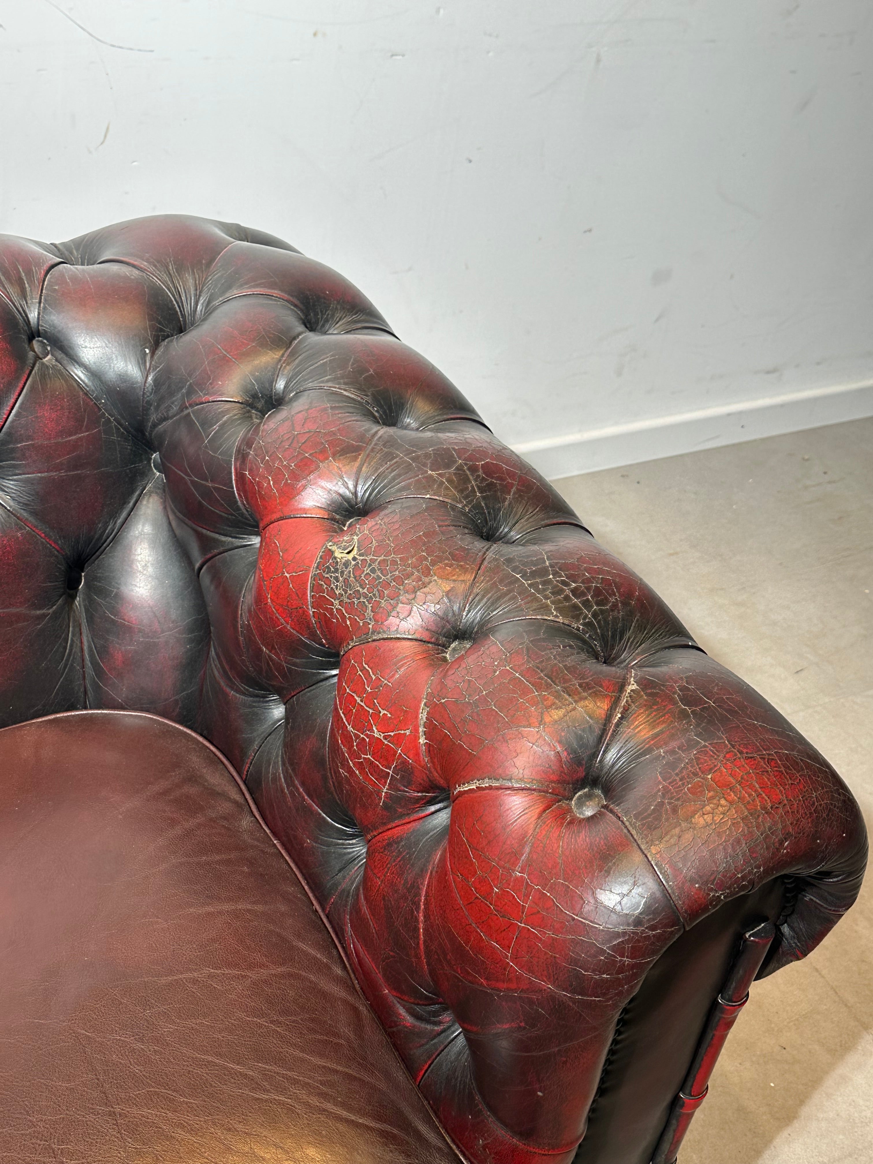 Vintage Chesterfield Oxblood Leather