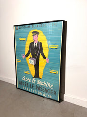Original 1958 Expo 58 “Quinzaine de la Courtoisie” Brussels Public Transport Poster