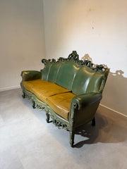 Sixinch Rococo Leather Sofa – Former Sofa of Bar Louis Leuven – 230 cm