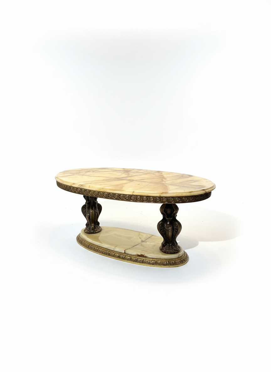 Vintage Neoclassical Onyx Coffee Table