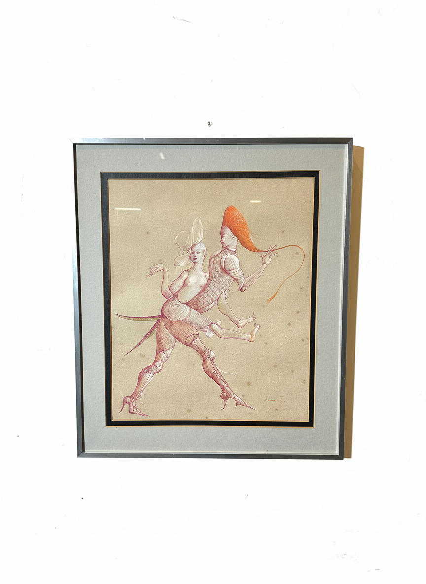 Leonor Fini – Lithographie surréaliste à deux figures