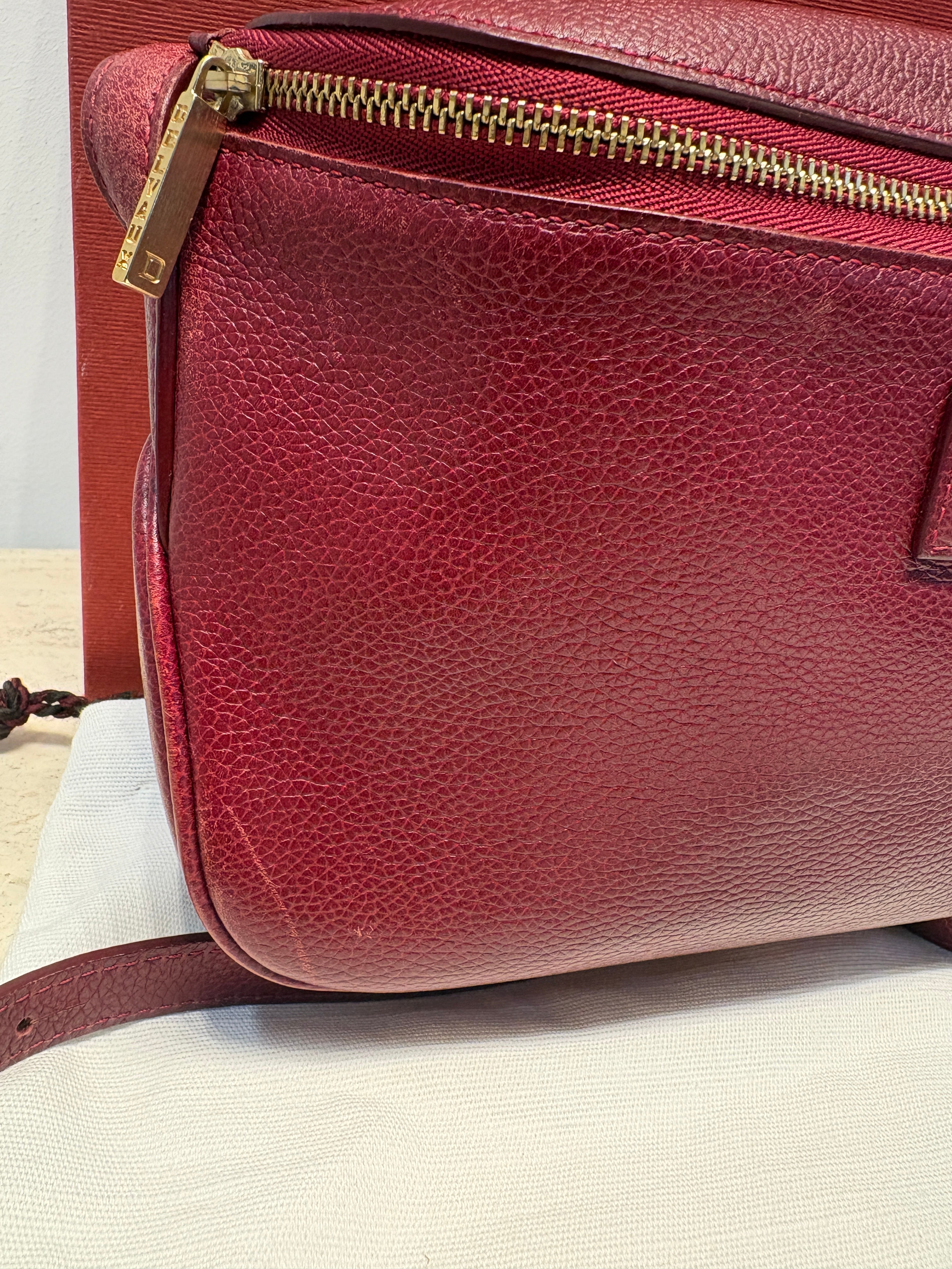 Delvaux Macao Crossbody Bag – Burgundy Leather