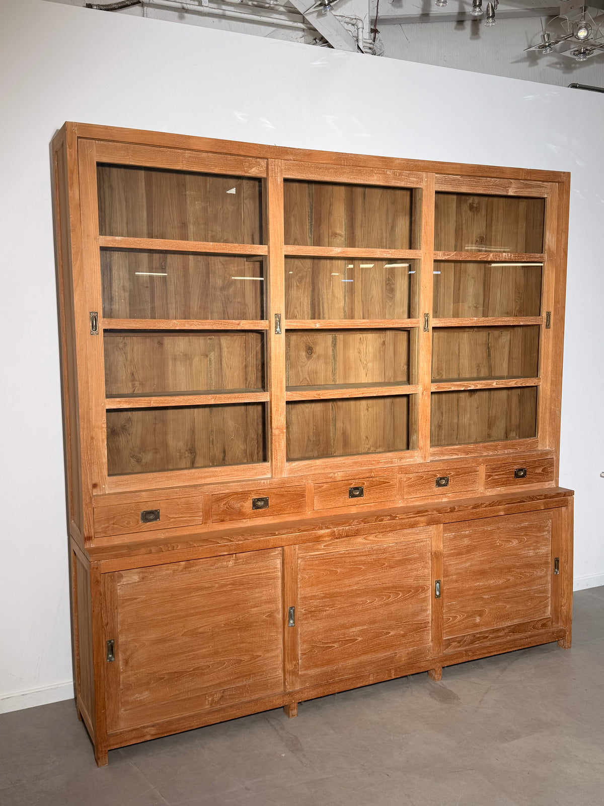 Large Teak Display & Storage Cabinet