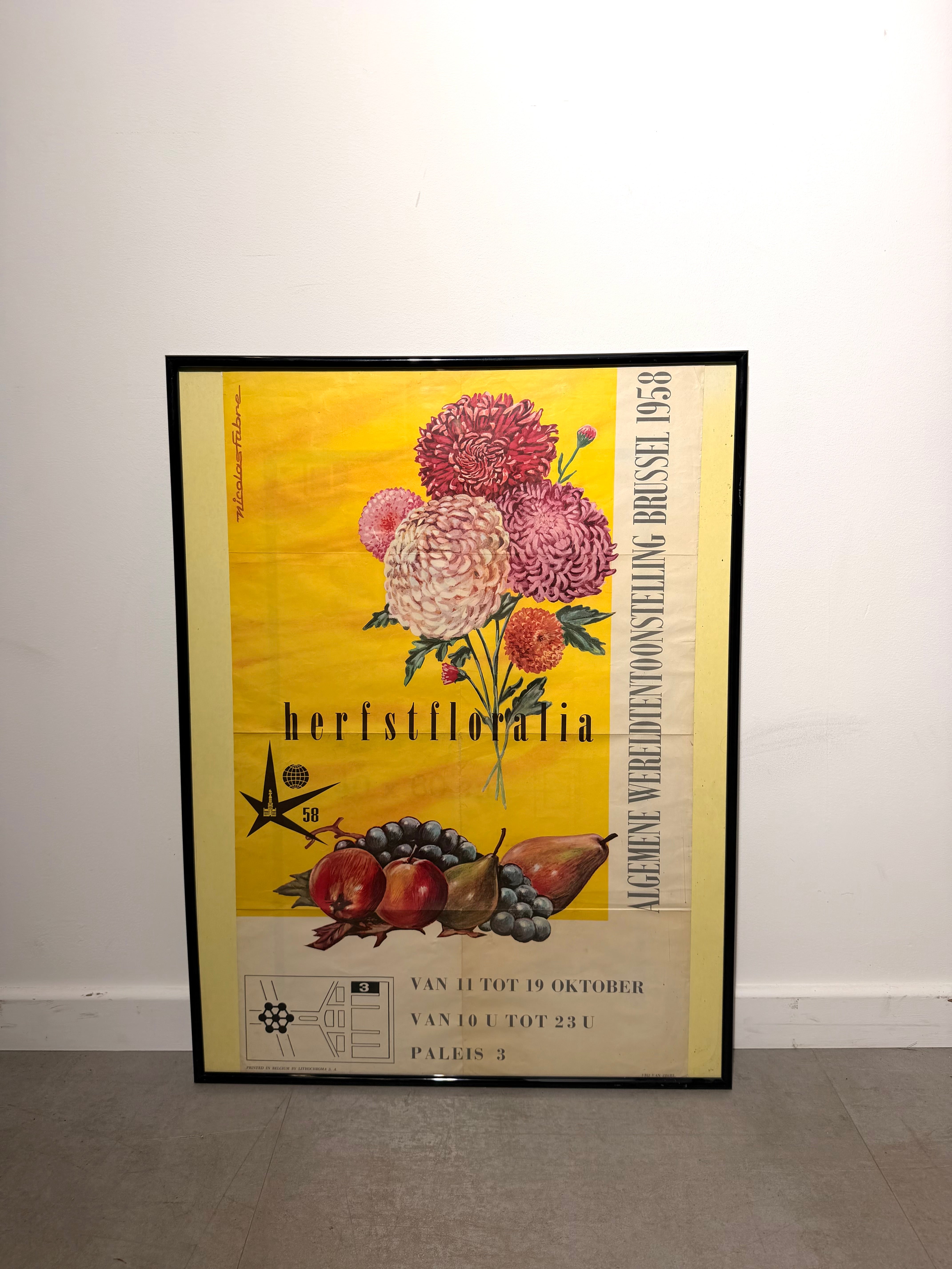 Original Expo 58 “Herfstfloralia” Poster by Nicolas Fabre