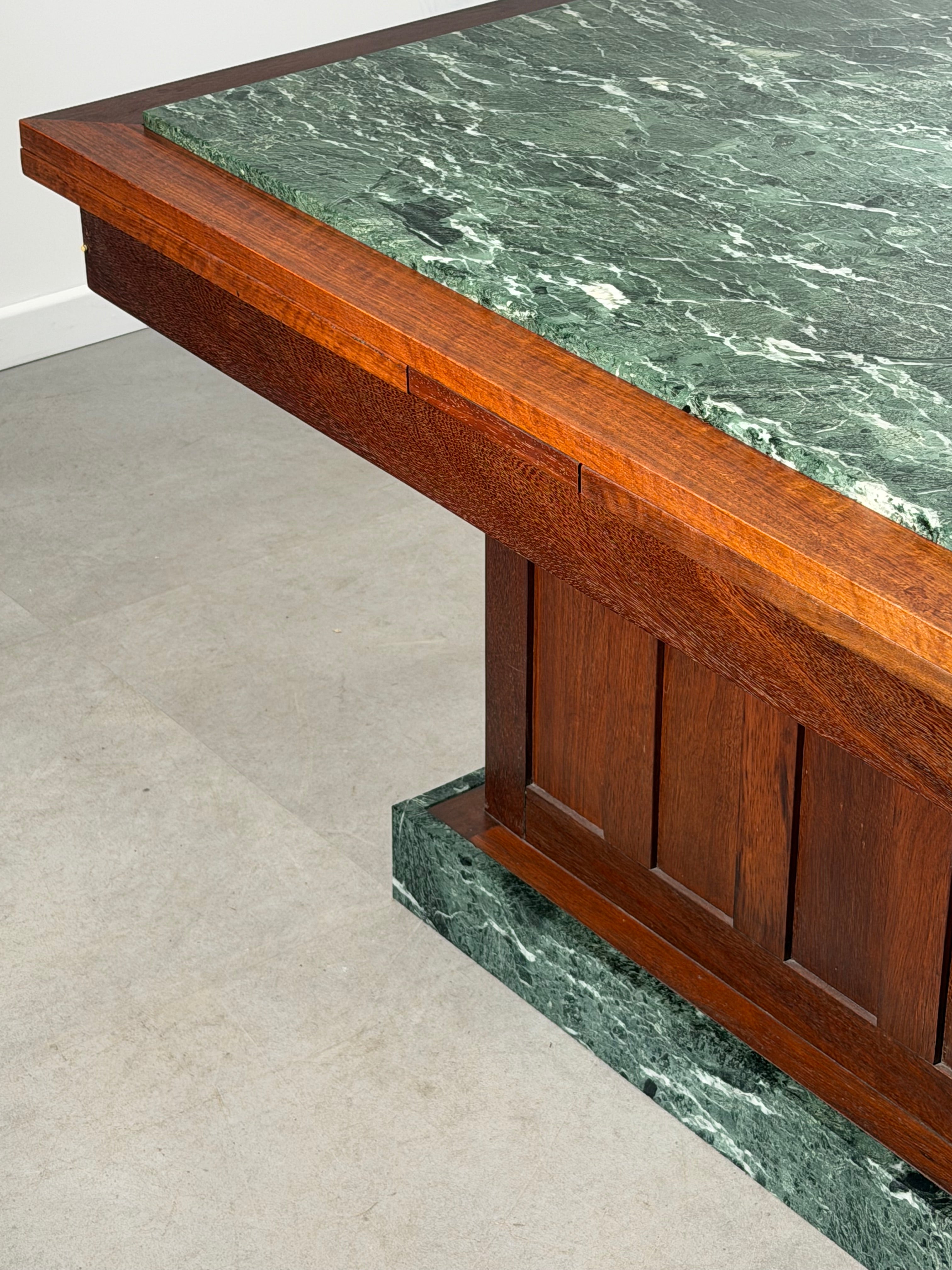 Art Deco Green Marble Dining Table