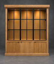 Flamant Interiors “Iron Jason” Oak Display Cabinet
