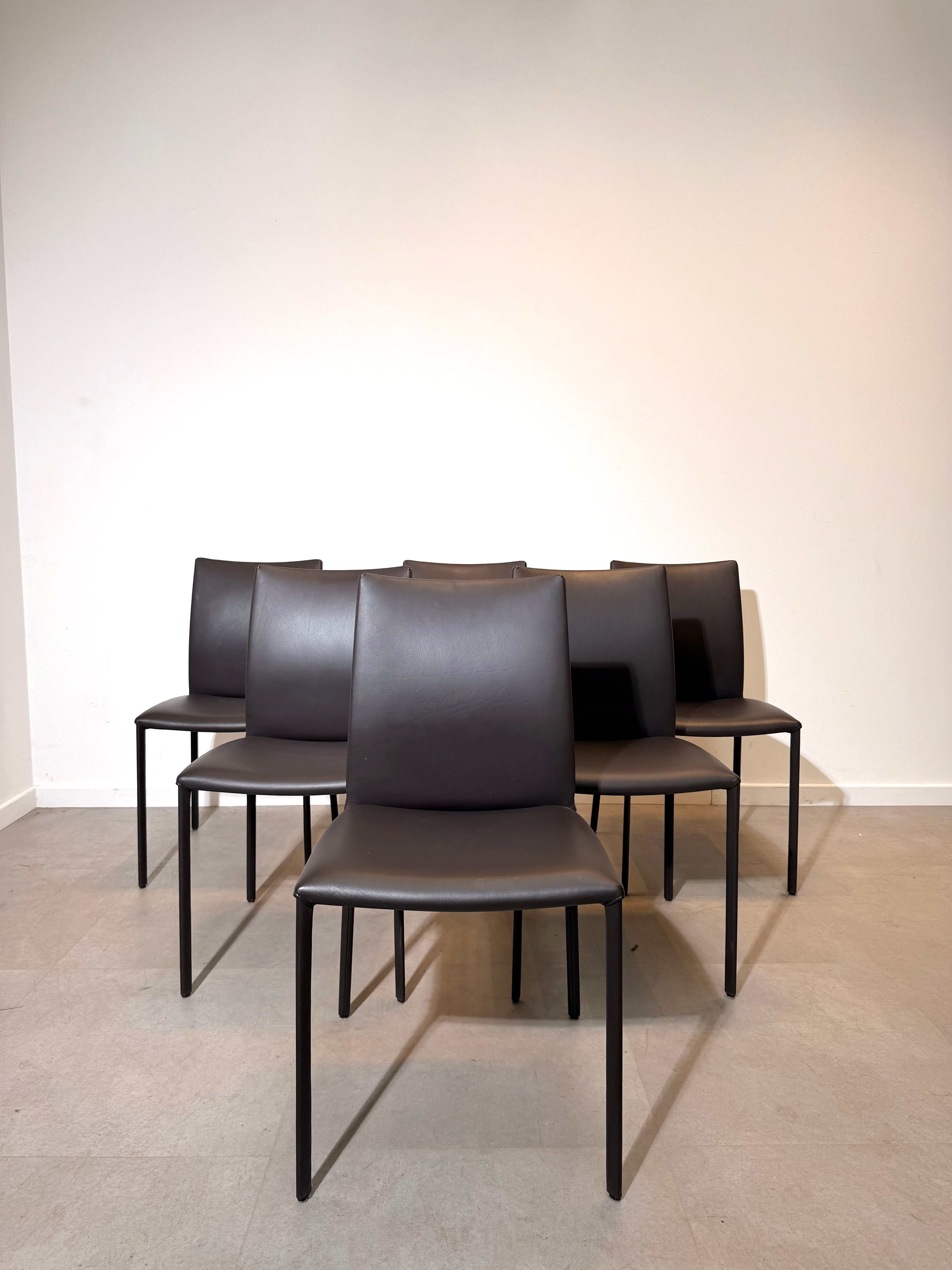 Draenert Set of 6 Leather Dining Chairs